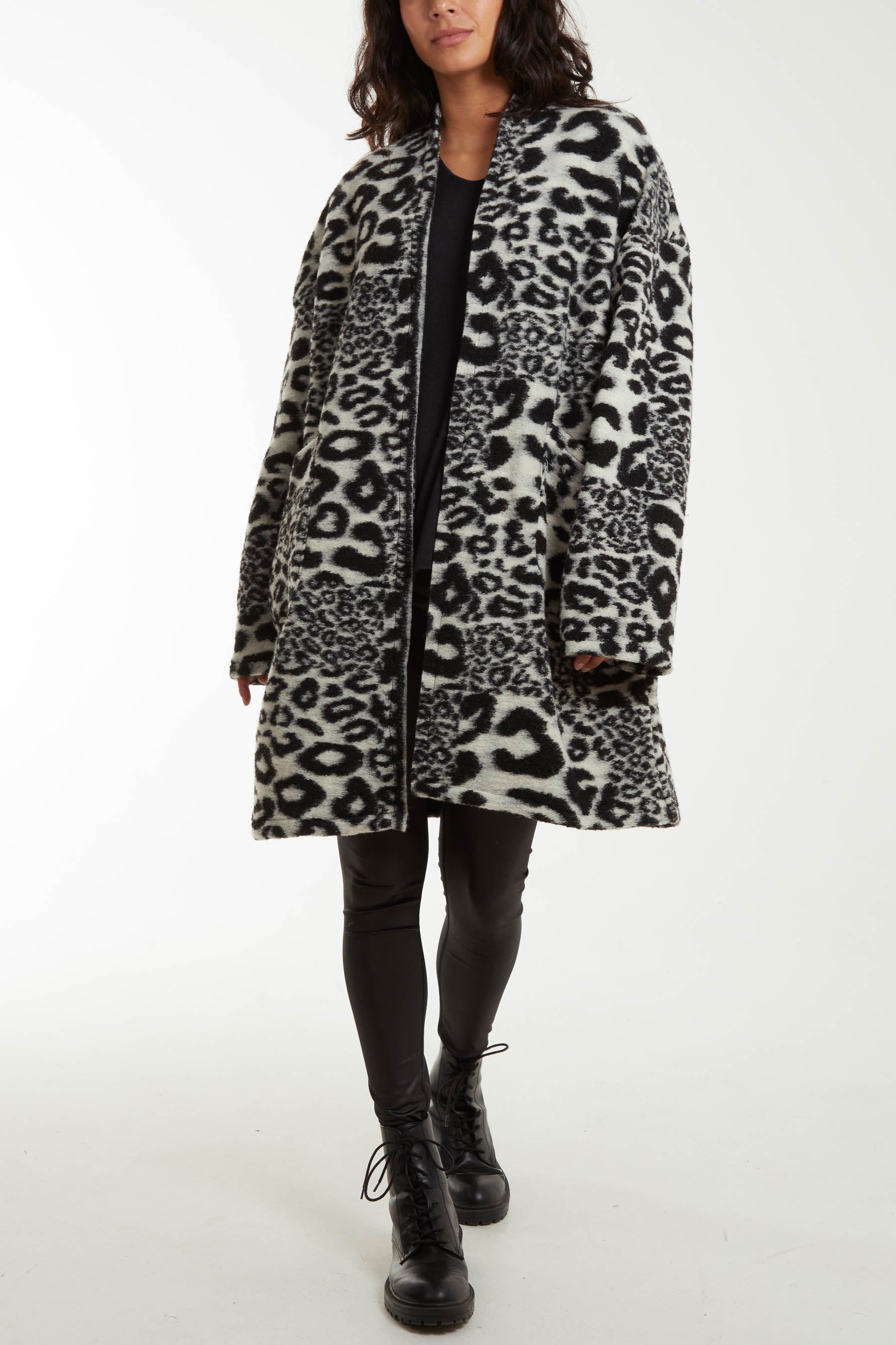 Leopard shop wool coat