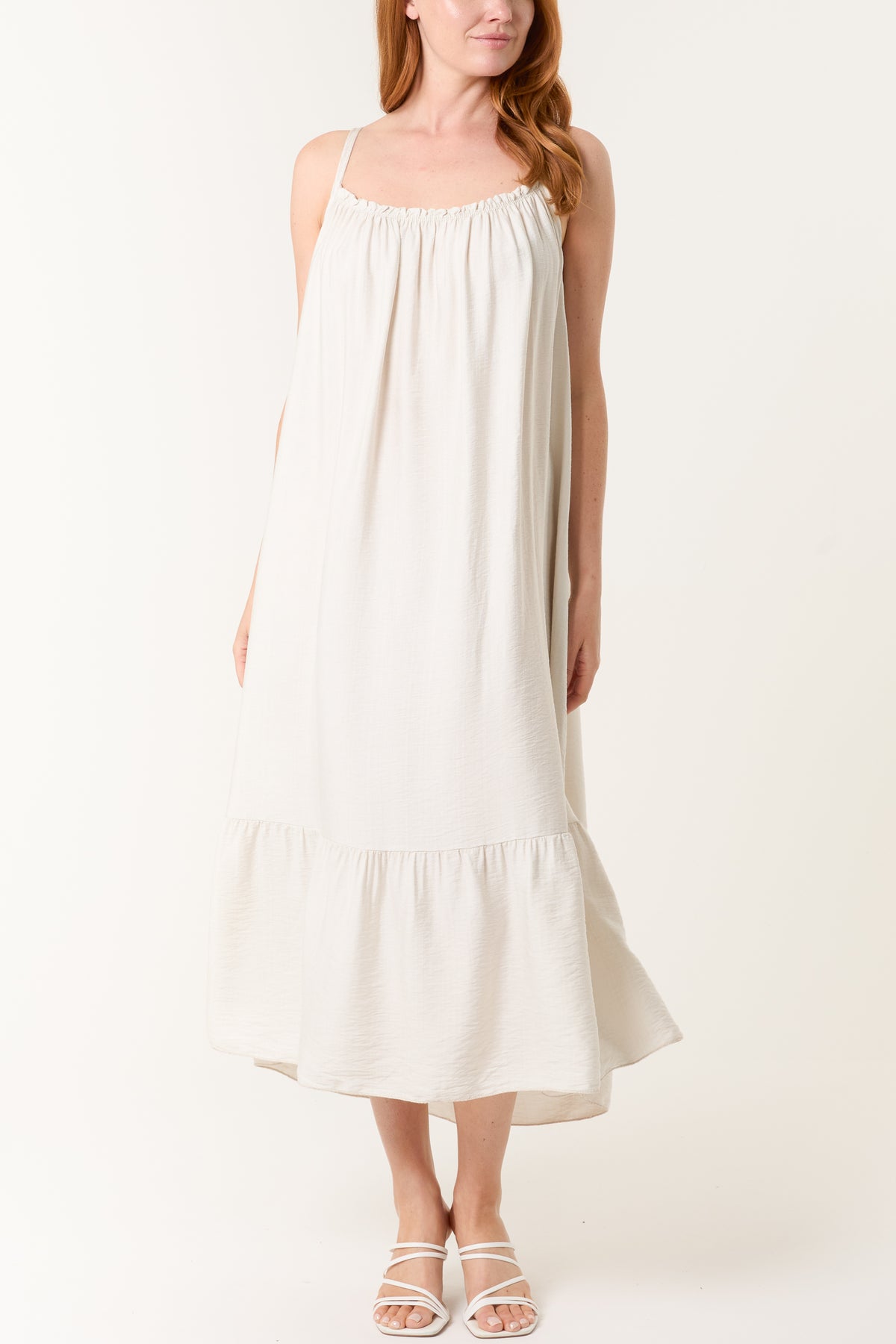 Cami Strap Tiered Midi Dress