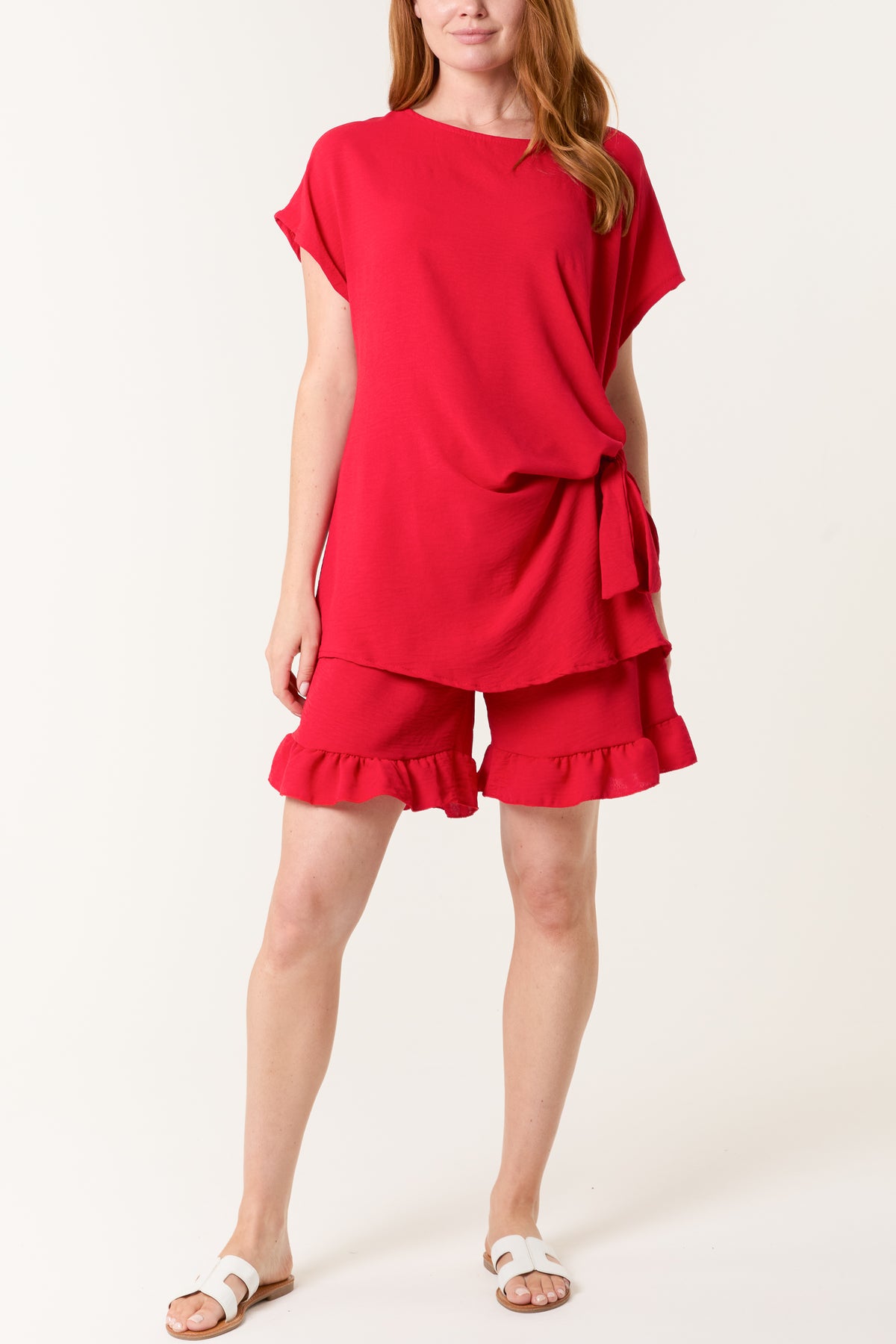 Tied Front Top & Shorts Co-Ord Set