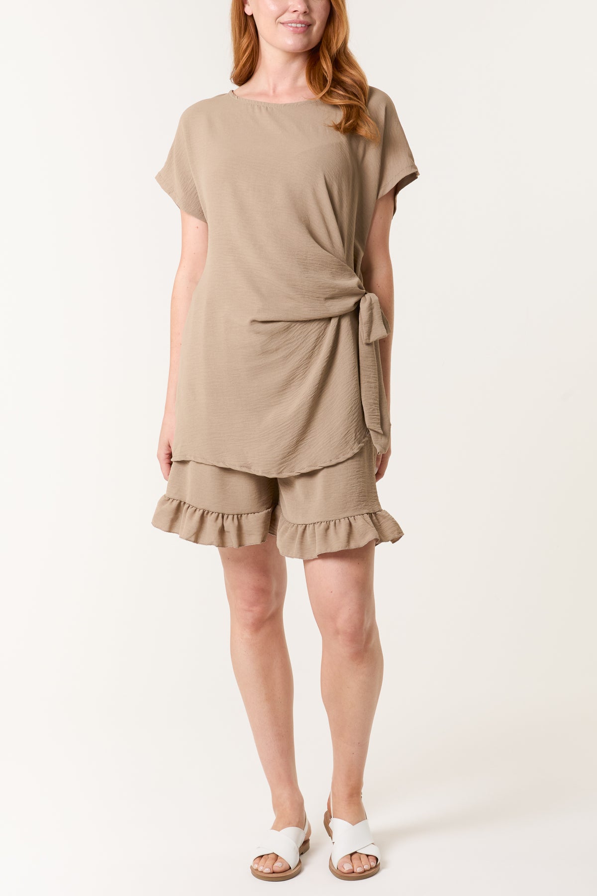 Tied Front Top & Shorts Co-Ord Set