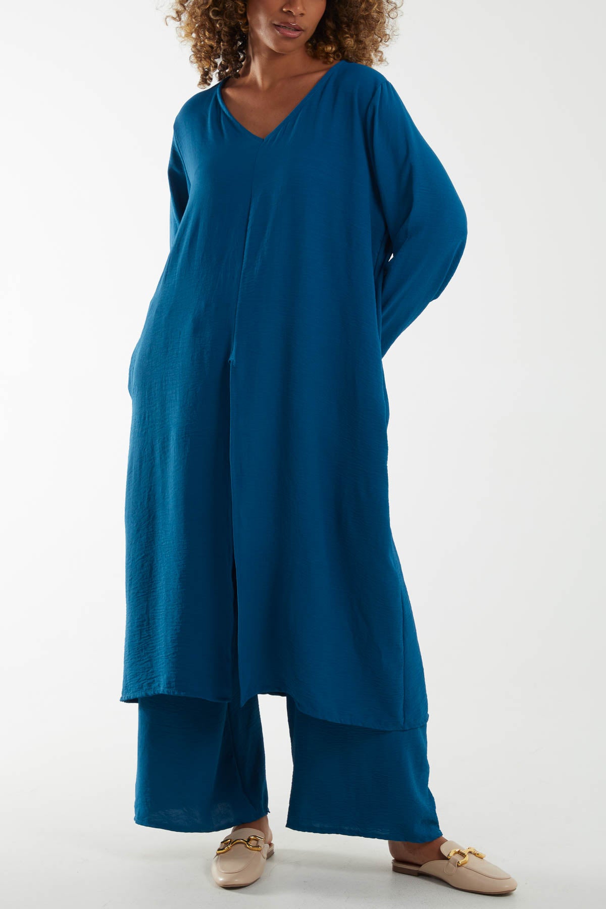 Long Sleeve Dress and Trousers Co-Ord Se