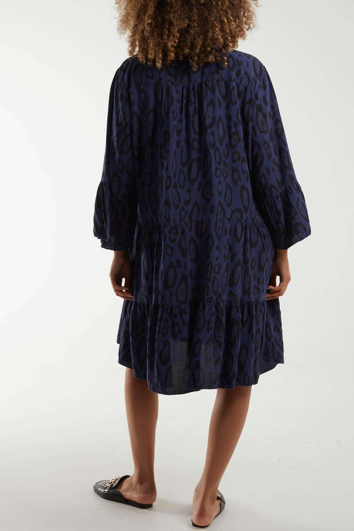 Leopard Print Tiered Mini Dress