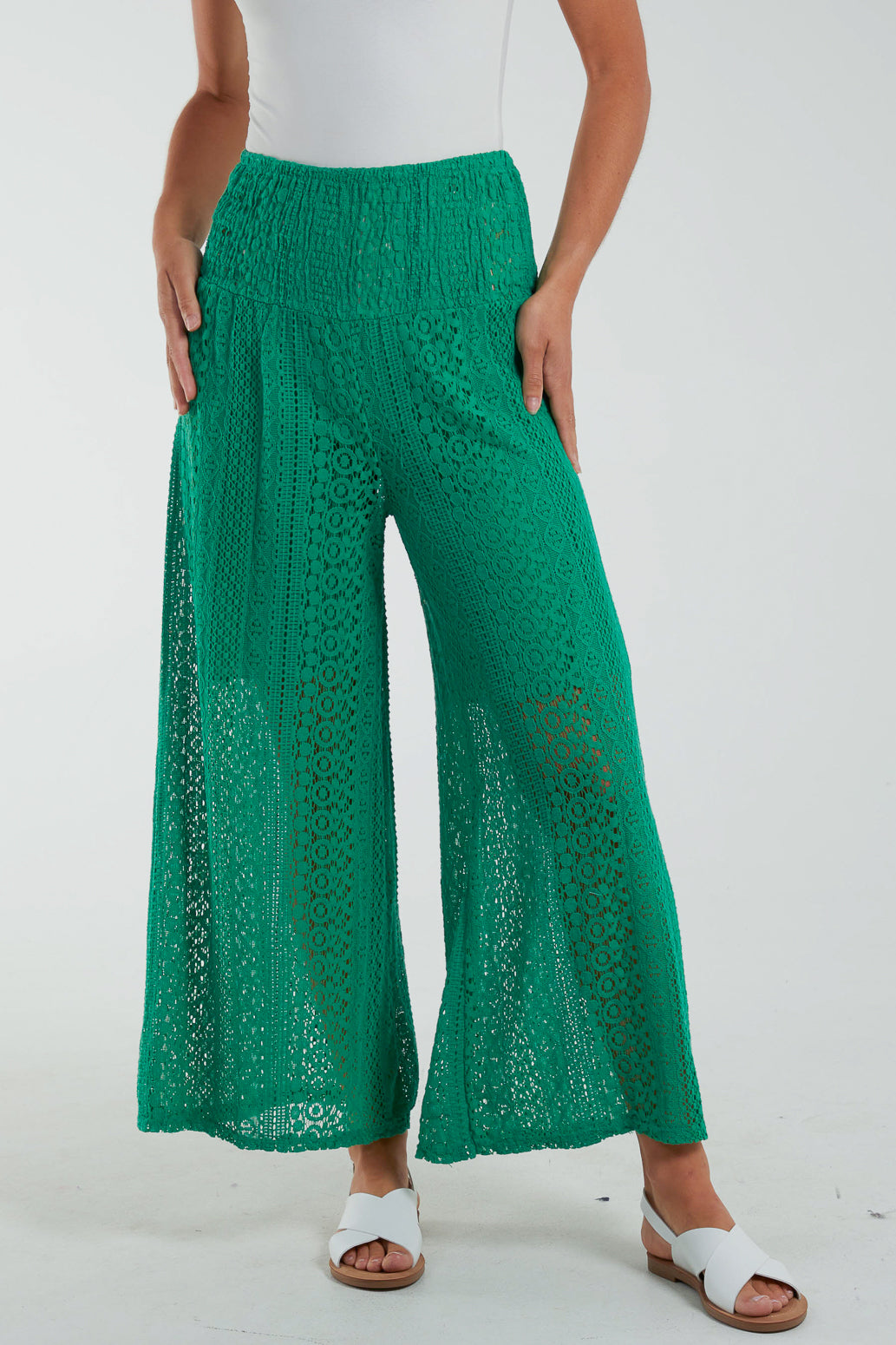 Crochet Shirred Waist Culottes