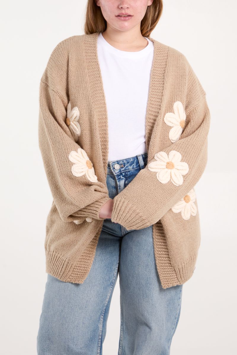 Daisy Knit Flower Cardigan
