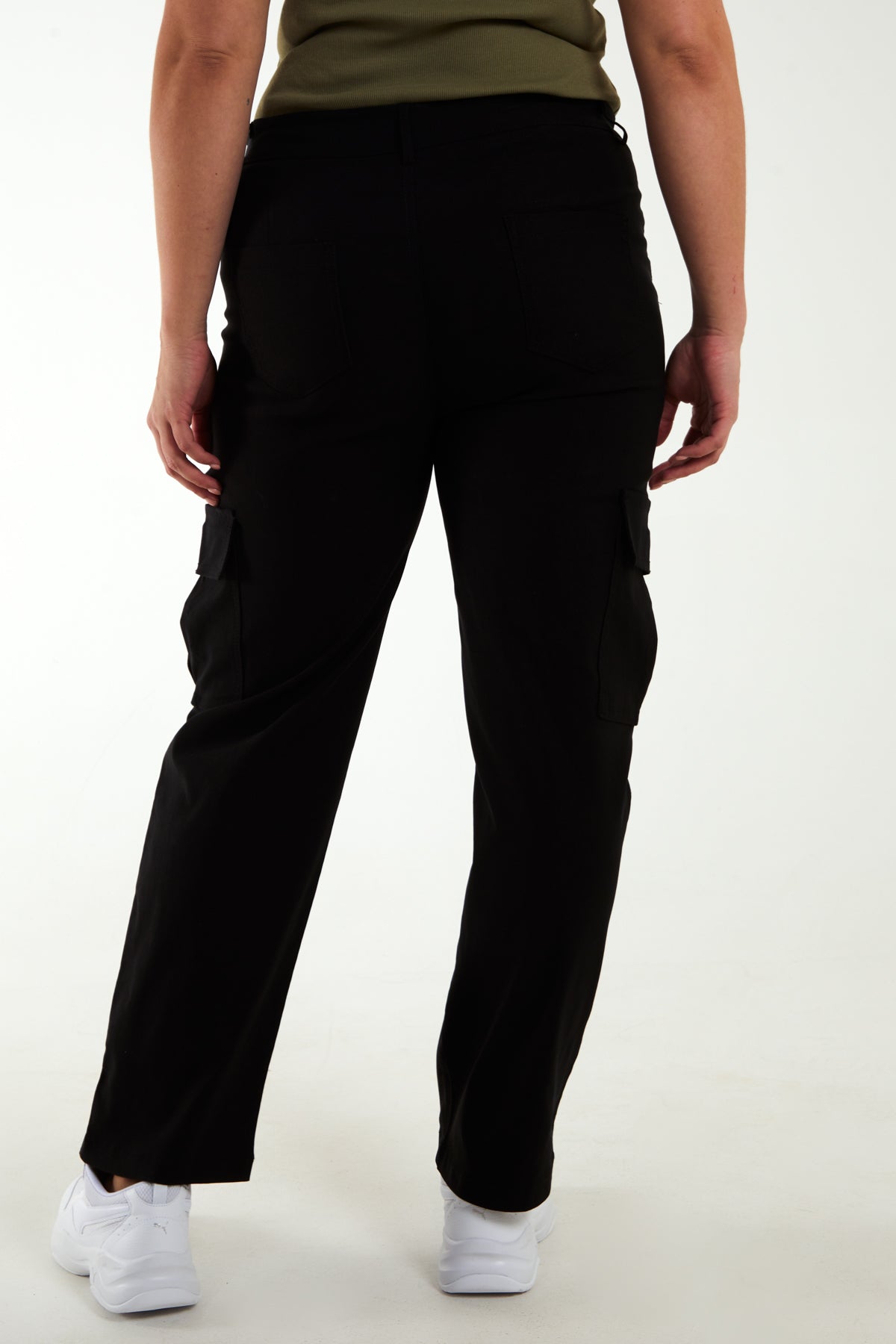 Curve Straight Leg Pocket Detail Cargo Jeans
