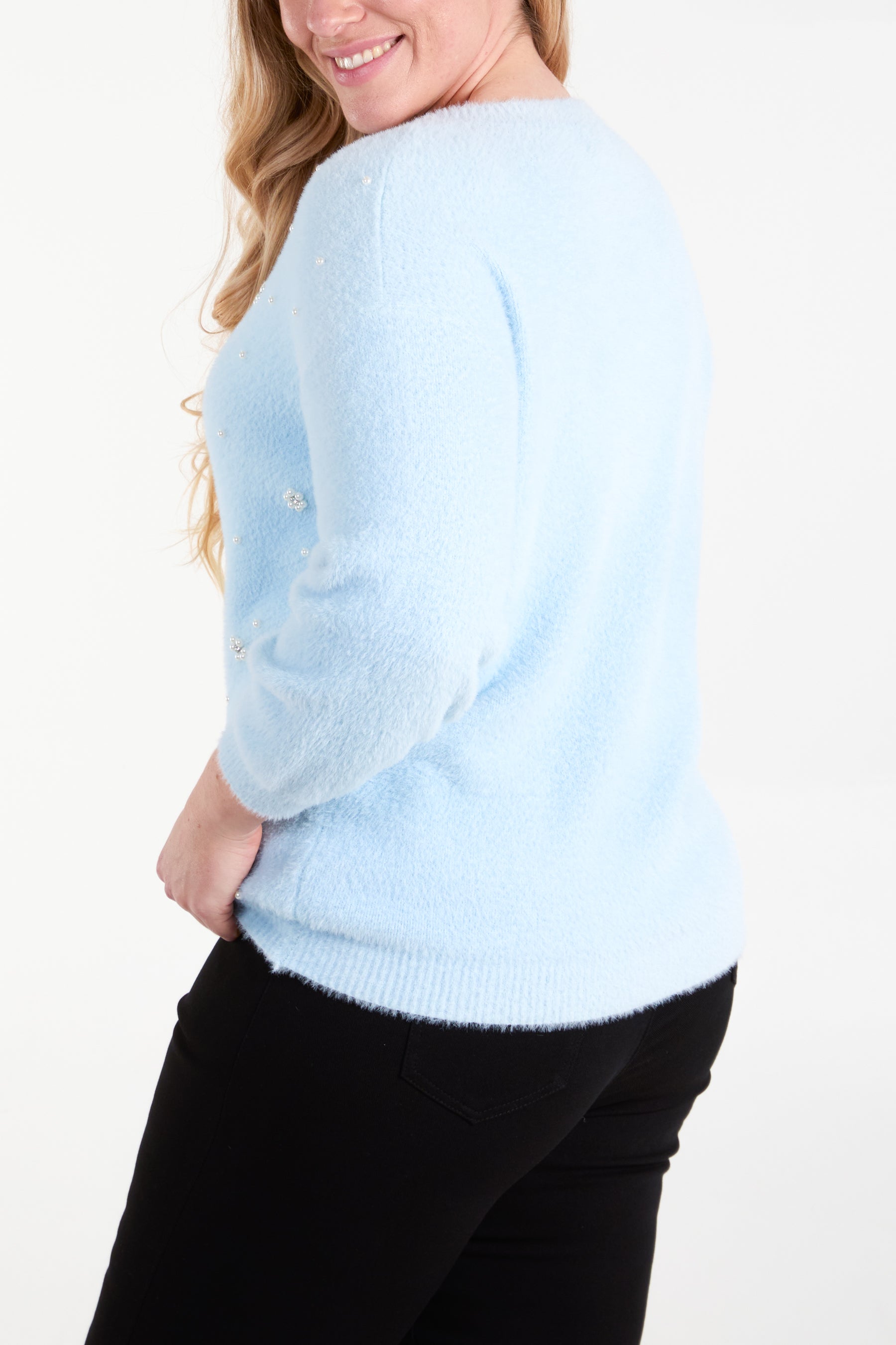 Pearl Flower Fluffy Jumper