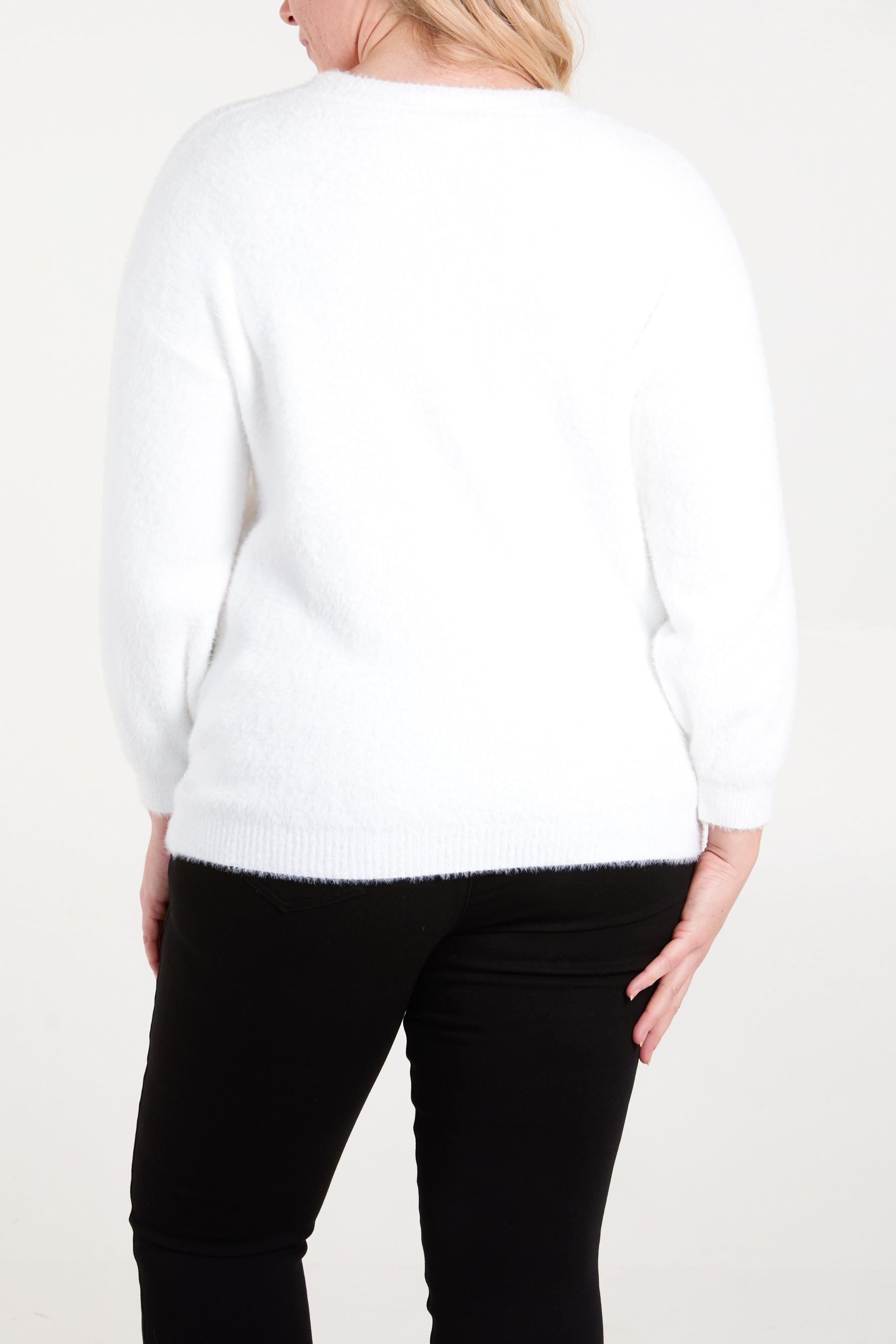 Pearl Flower Fluffy Jumper