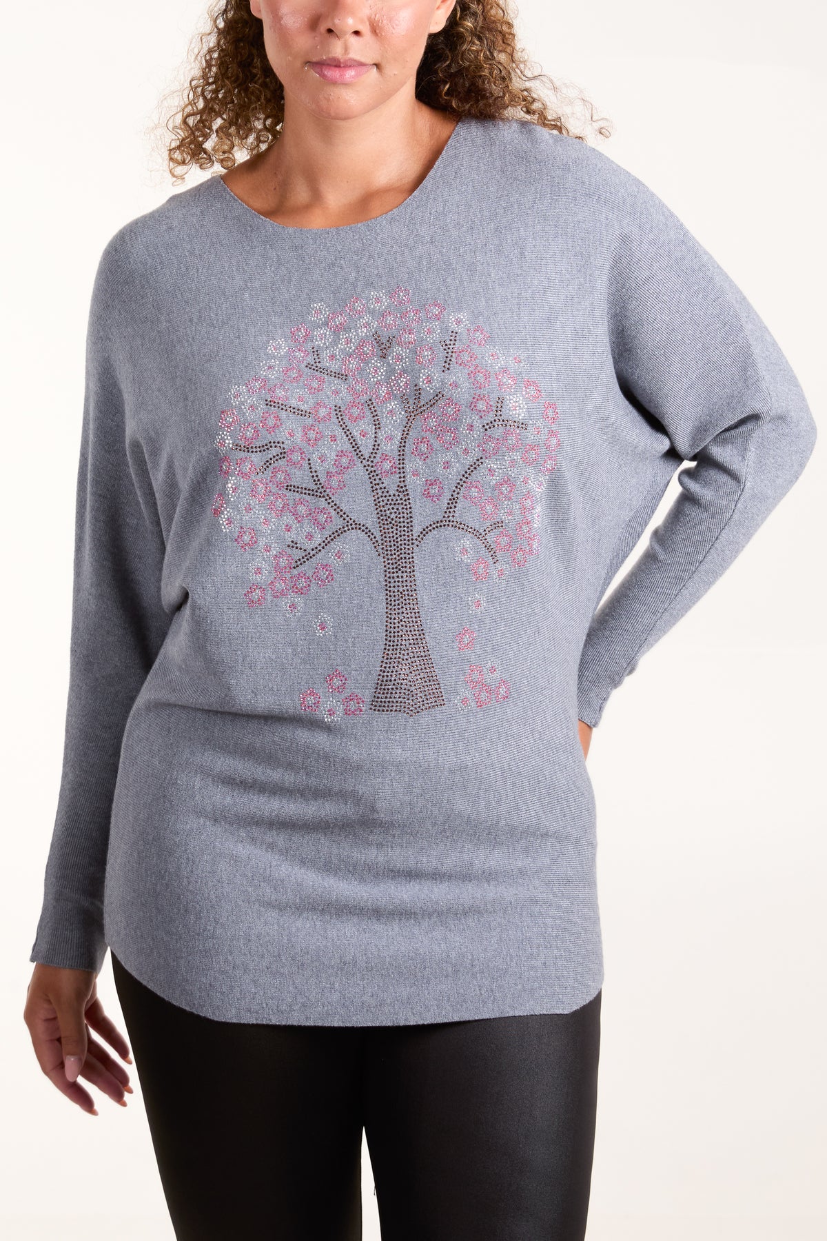 Diamante Cherry Blossom Knit Jumper