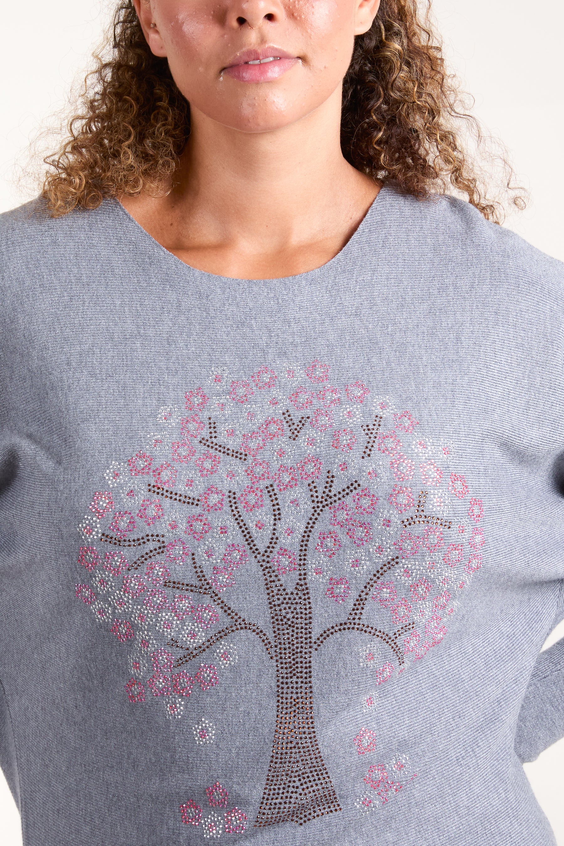 Diamante Cherry Blossom Knit Jumper