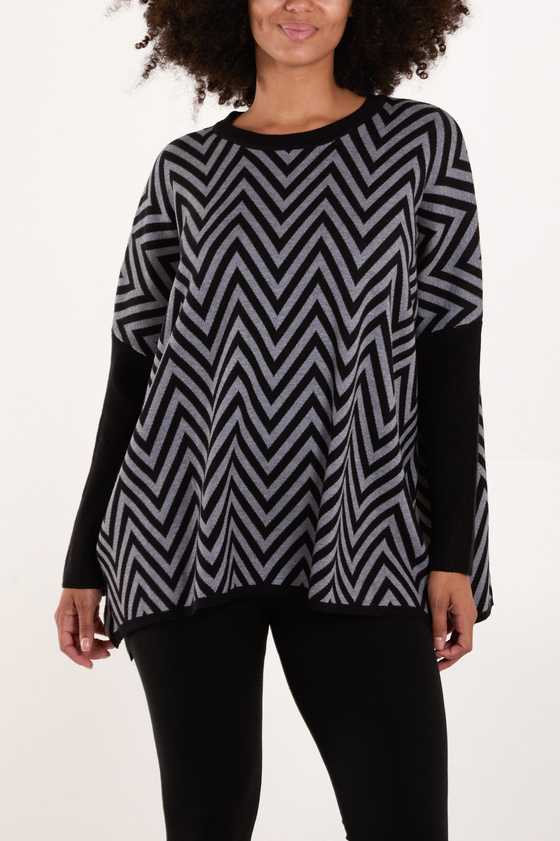 Zig Zag Round Neck Jumper