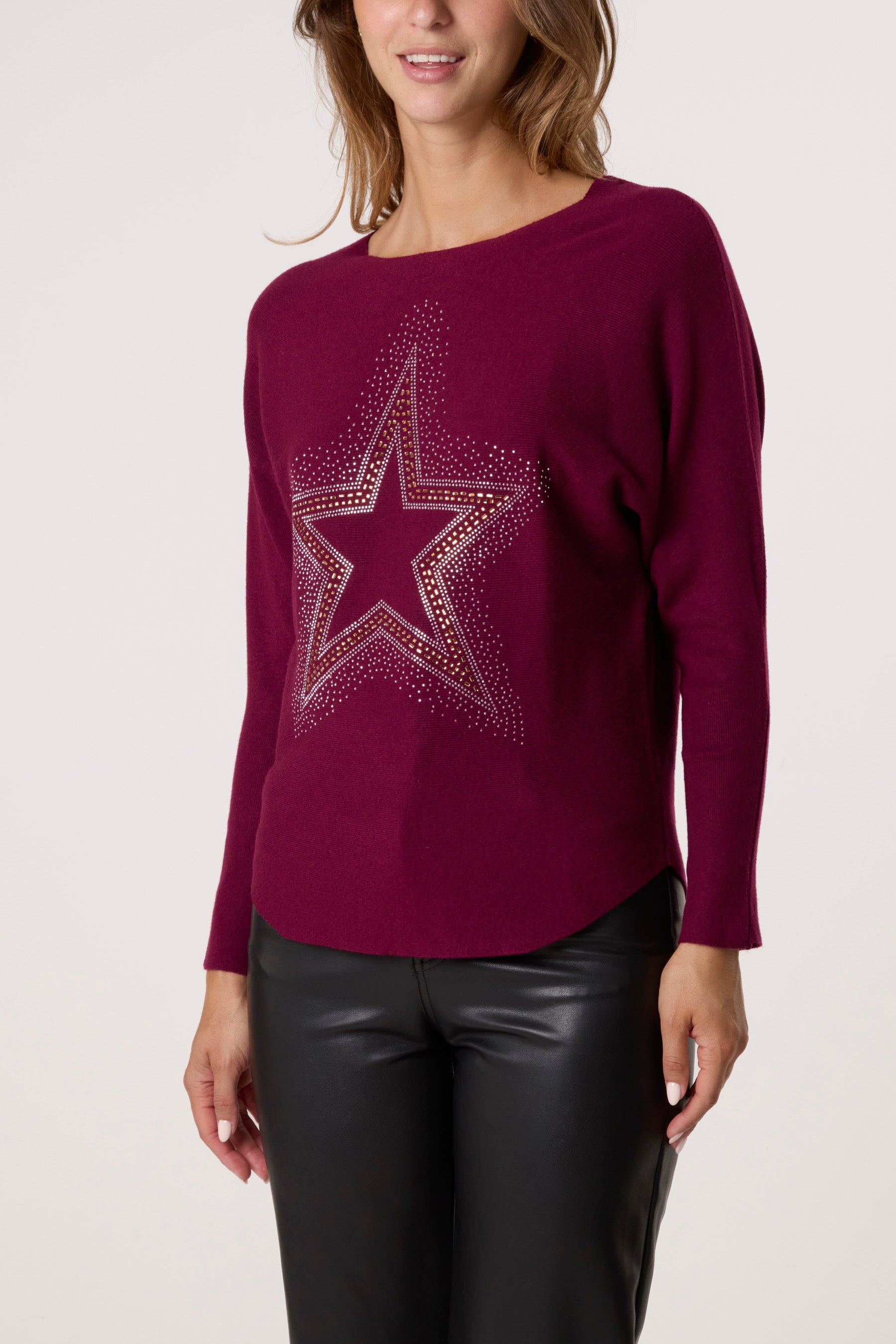 Sequin Star Fine Knit Jumper