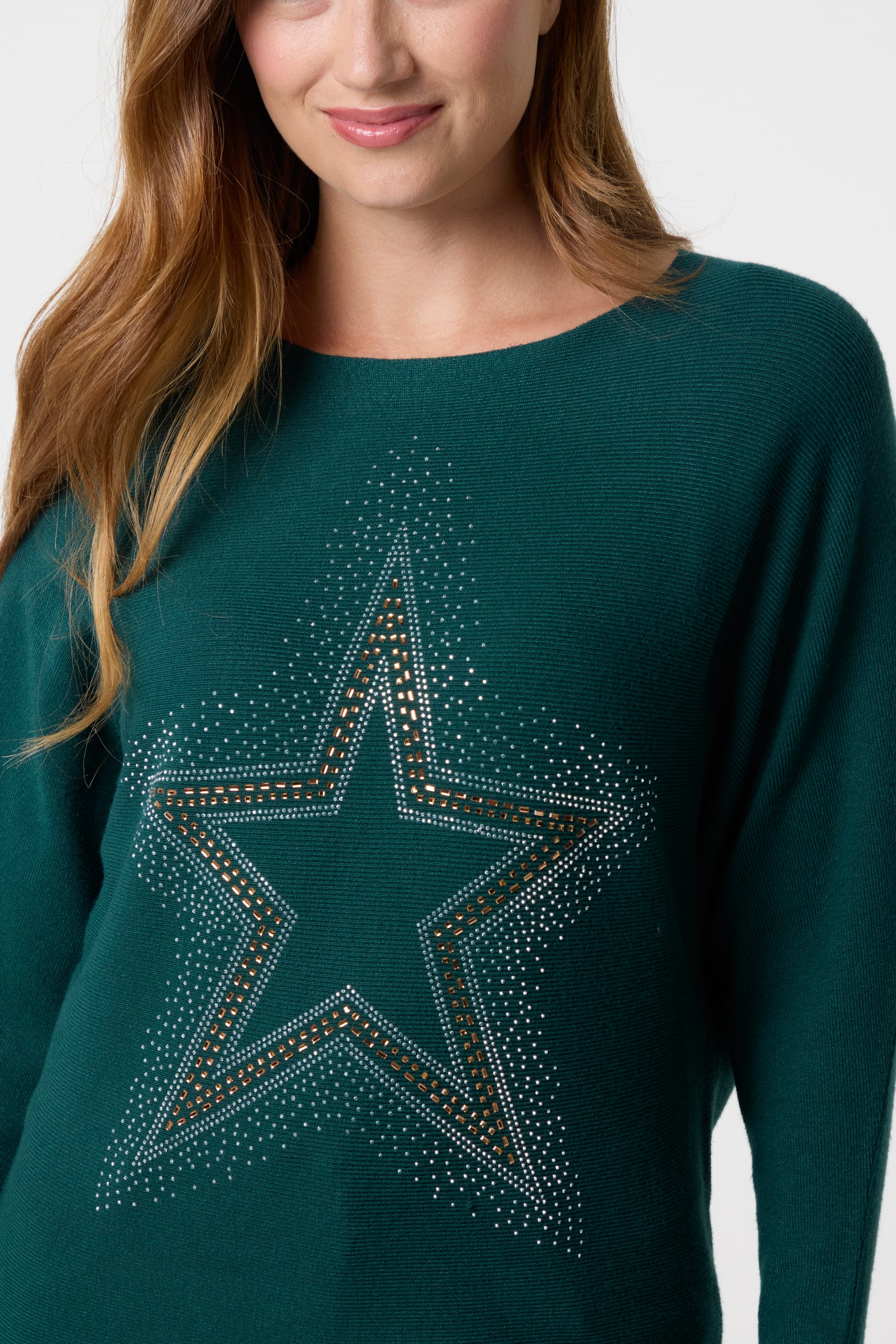 Sequin Star Fine Knit Jumper