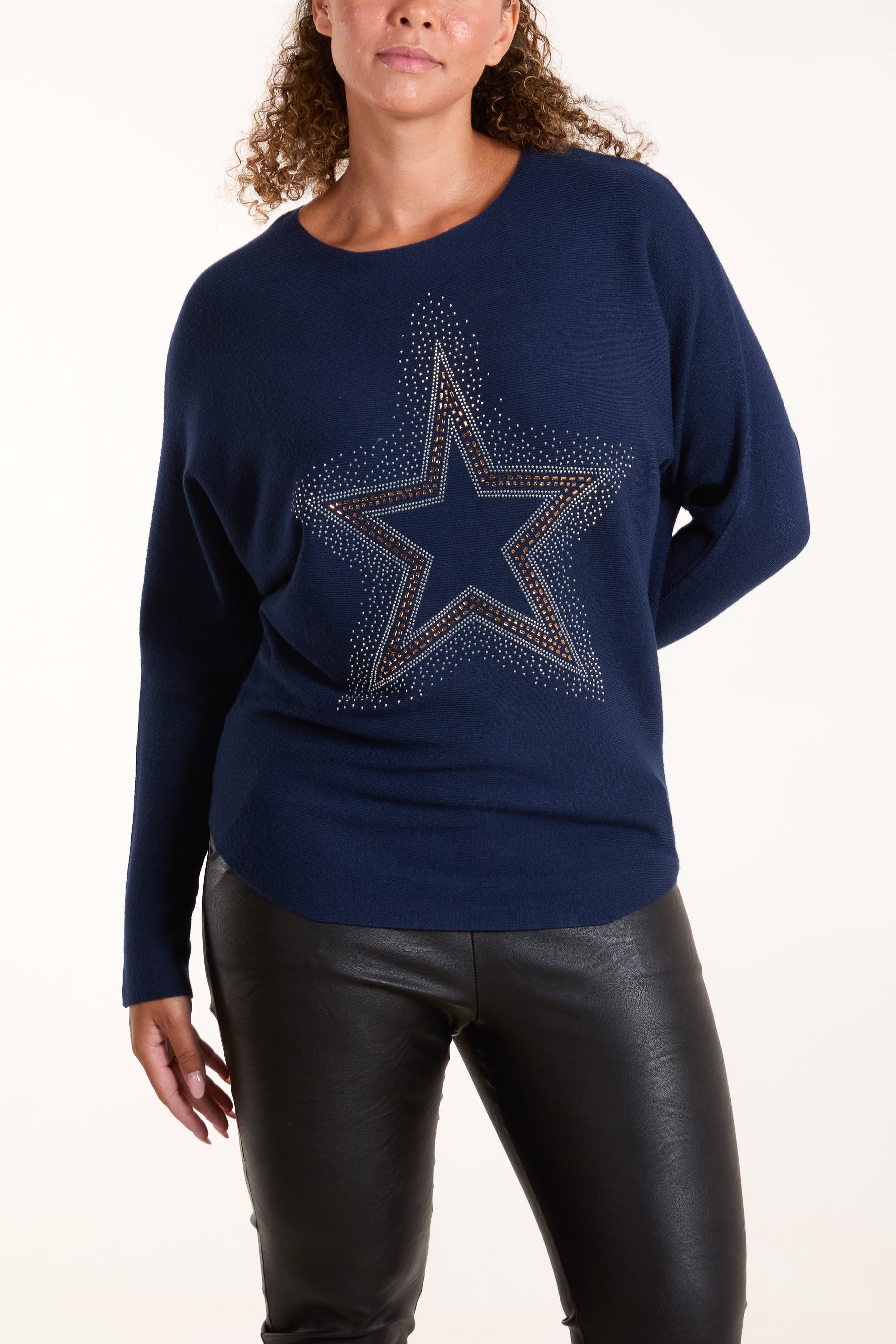 Sequin Star Fine Knit Jumper