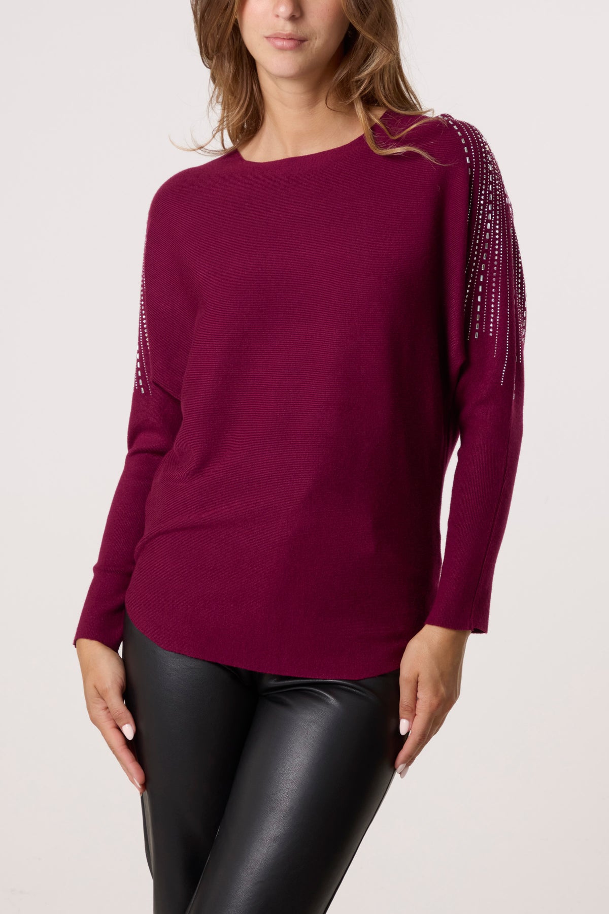 Diamante Sleeve Embellished Jumper