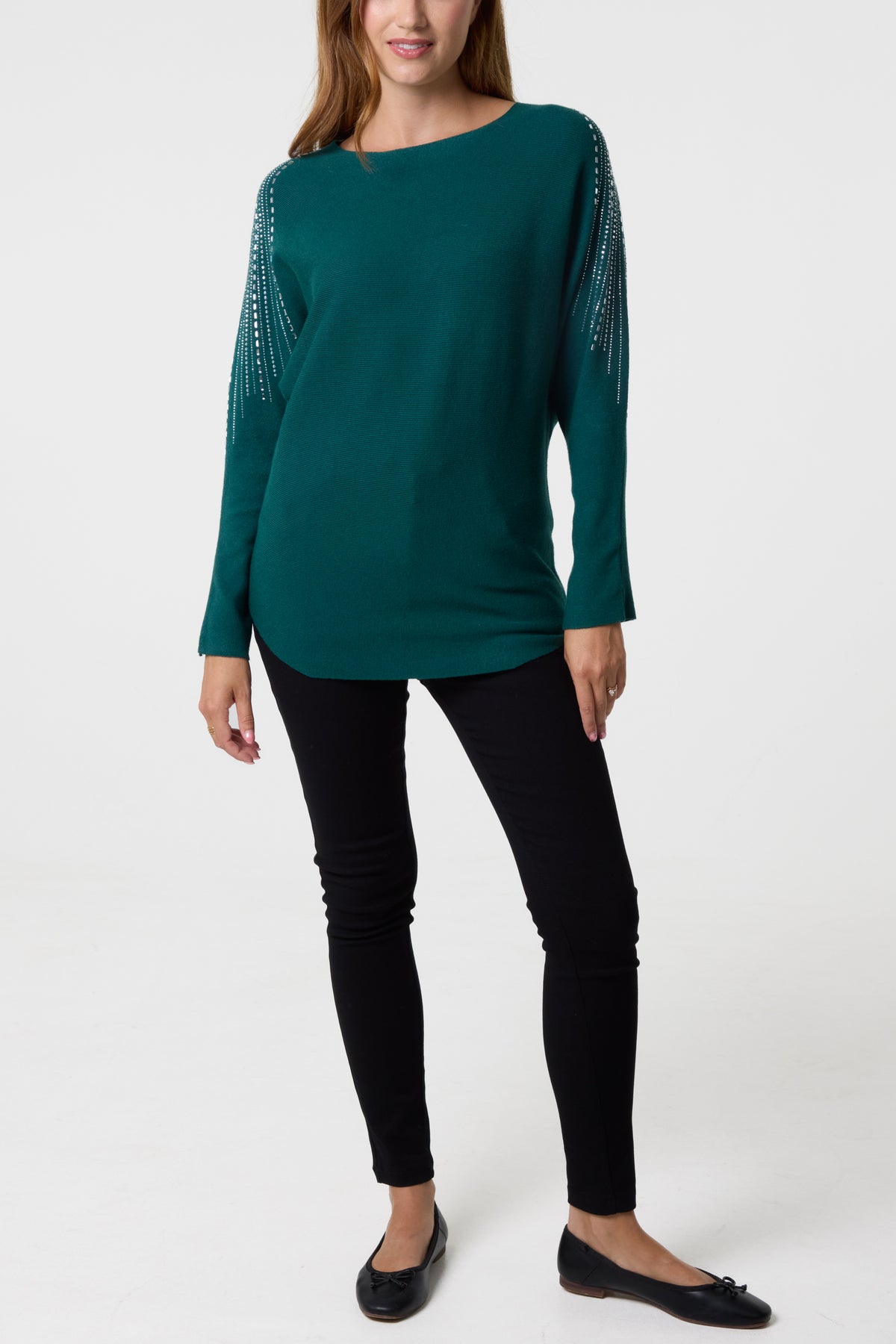Diamante Sleeve Embellished Jumper
