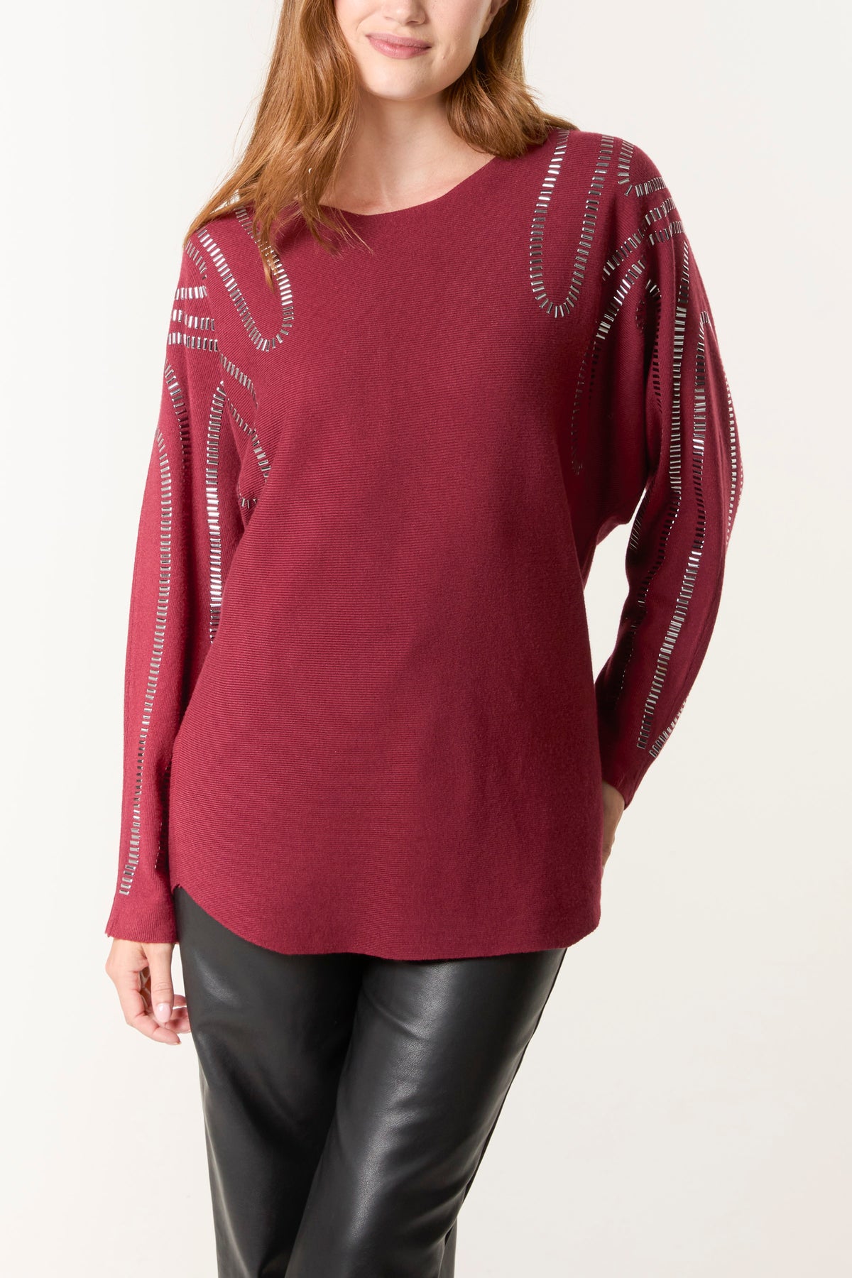 Embellished Shoulder Swirl Jumper