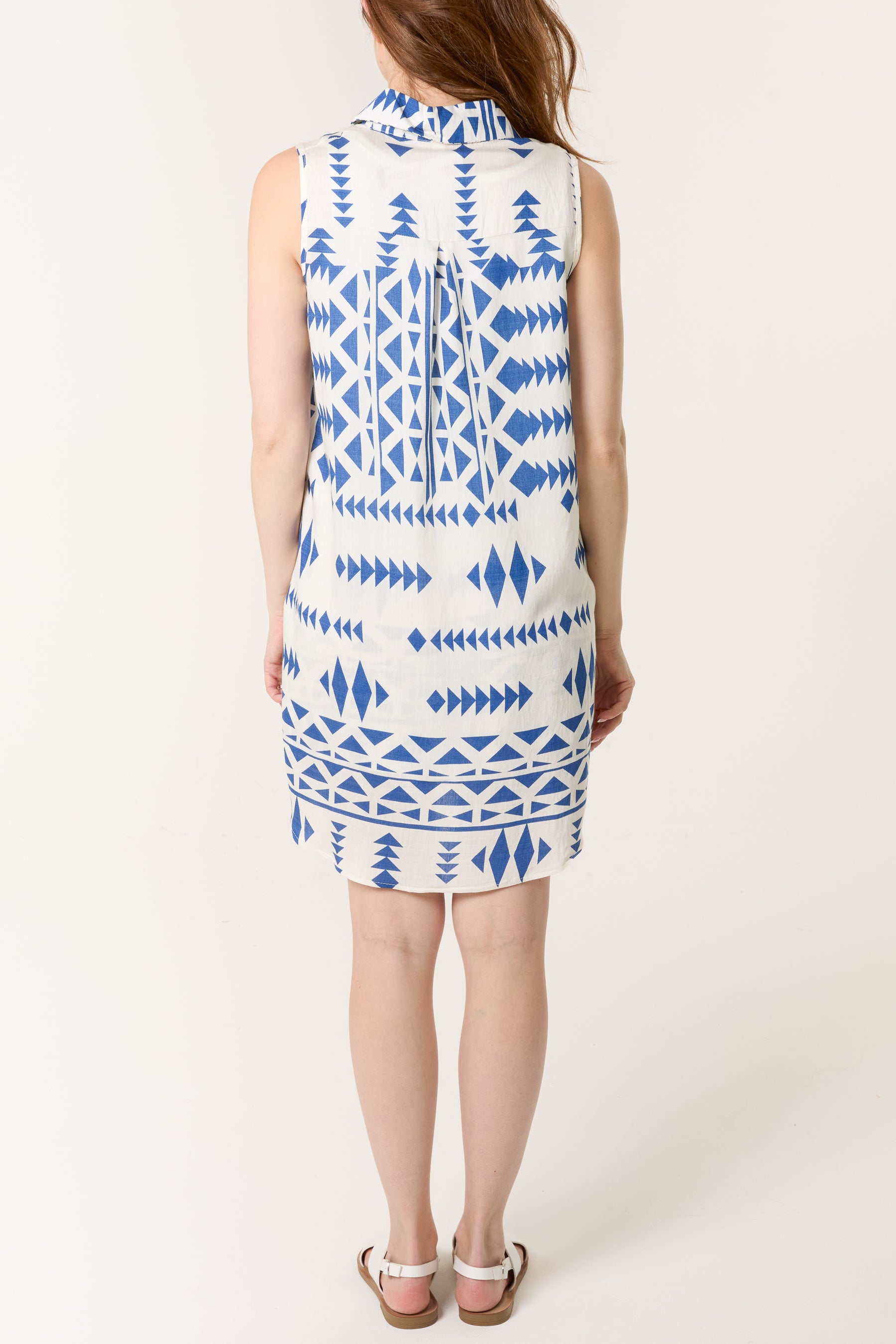 Sleeveless Button-Down Shirt & Shorts Set