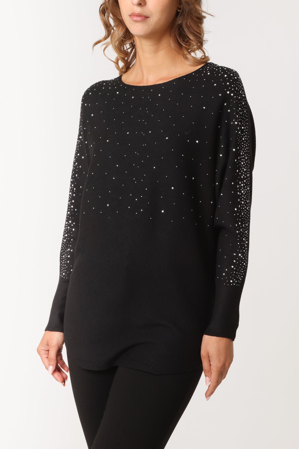 Diamante Embellished Batwing Jumper