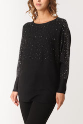 Diamante Embellished Batwing Jumper