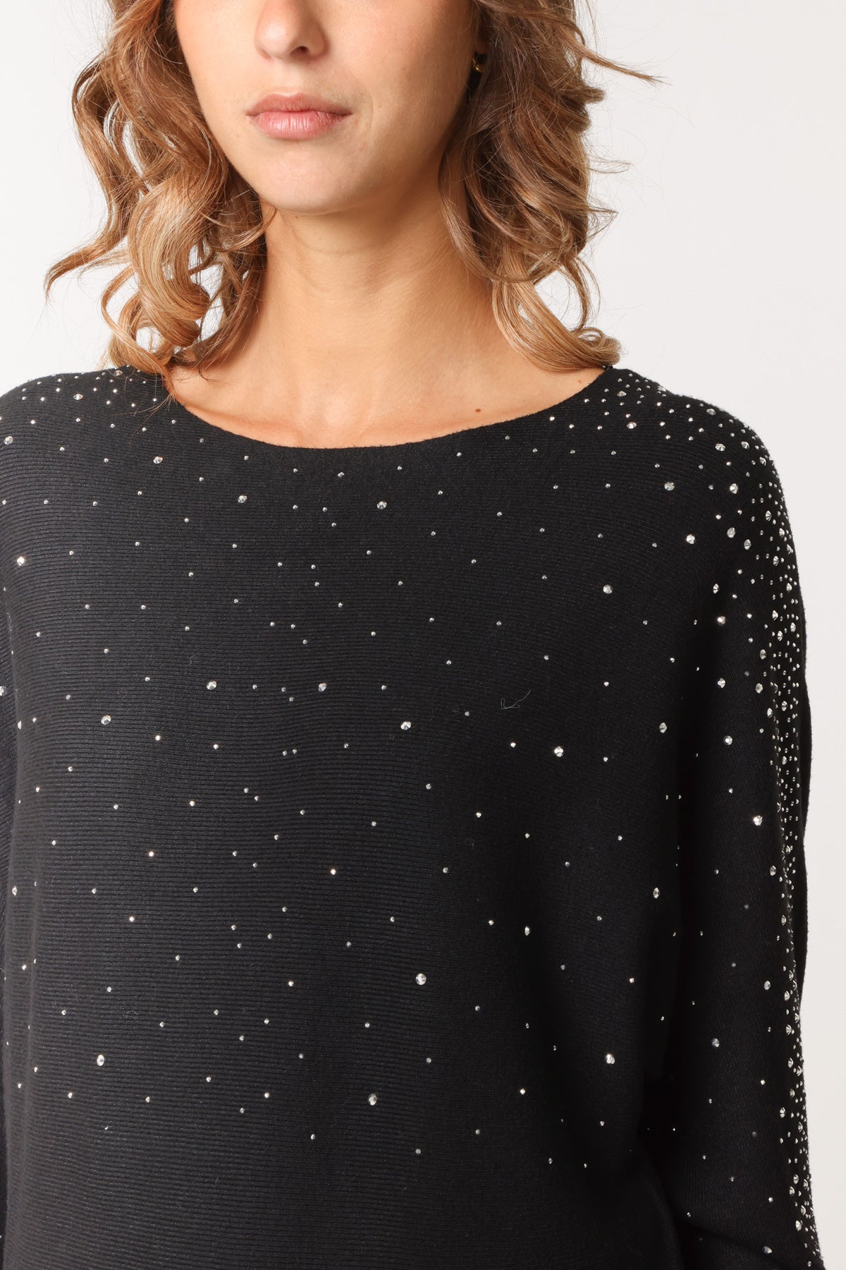 Diamante Embellished Batwing Jumper