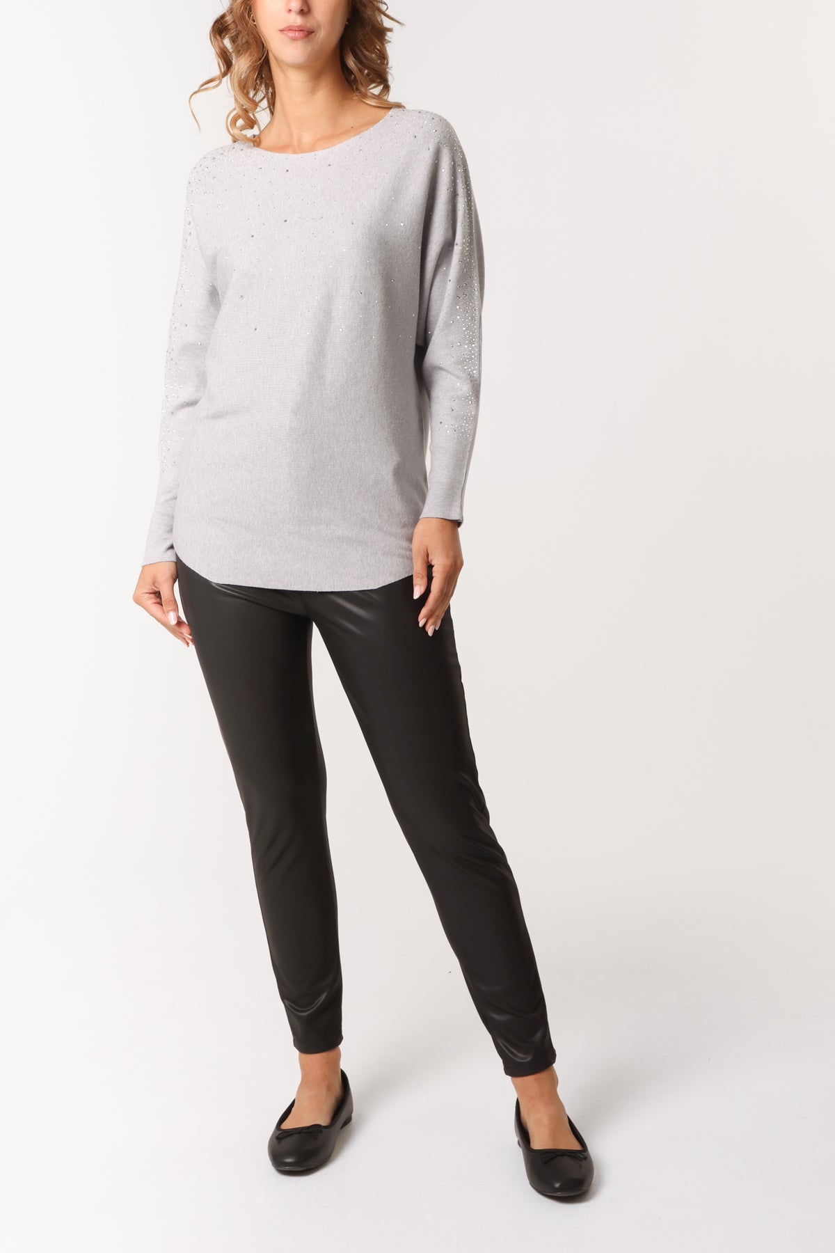 Diamante Embellished Batwing Jumper