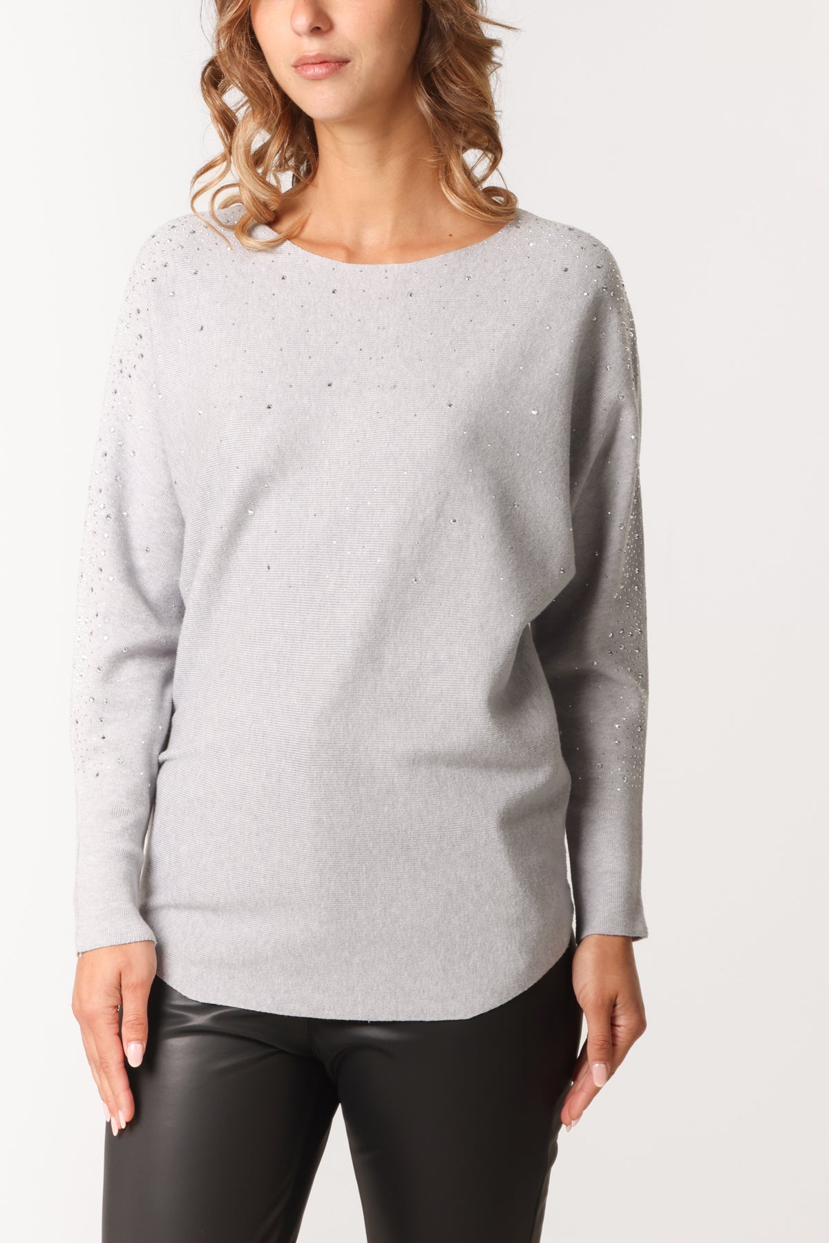 Diamante Embellished Batwing Jumper