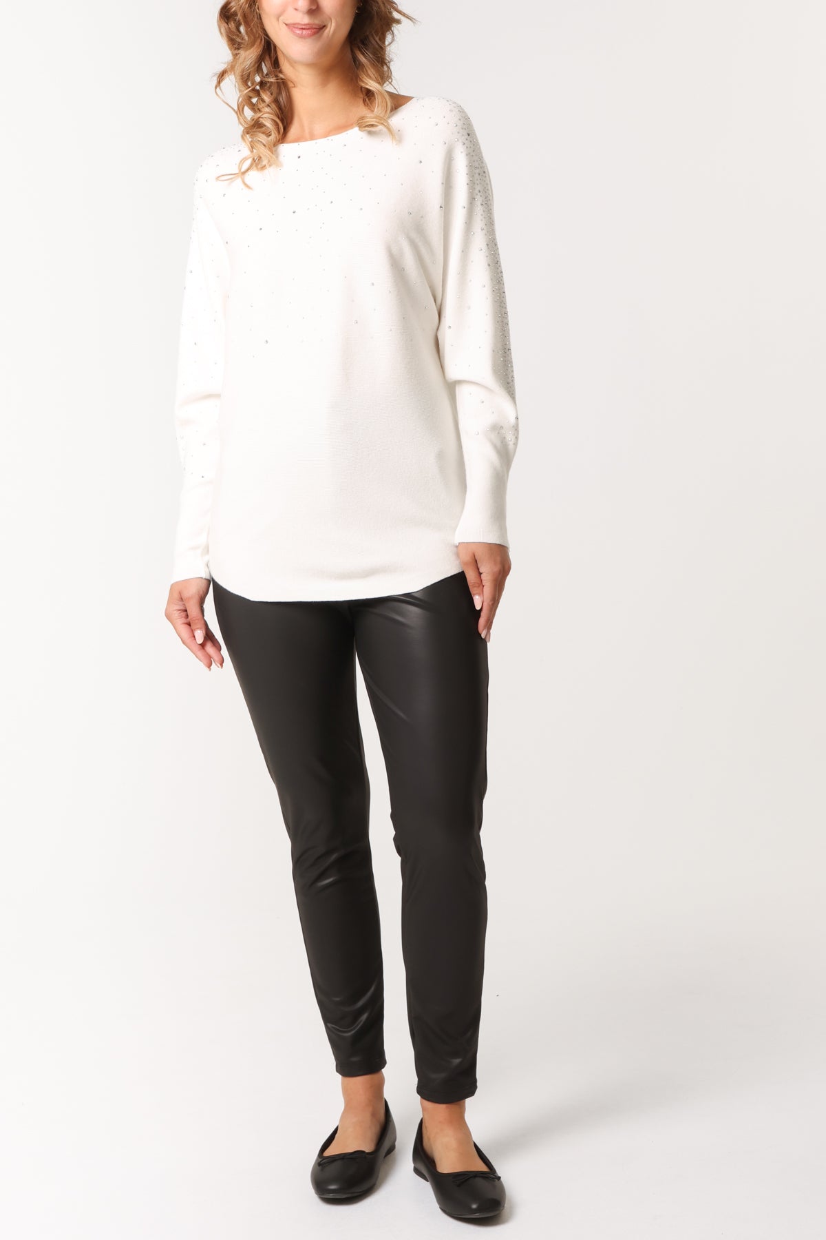 Diamante Embellished Batwing Jumper