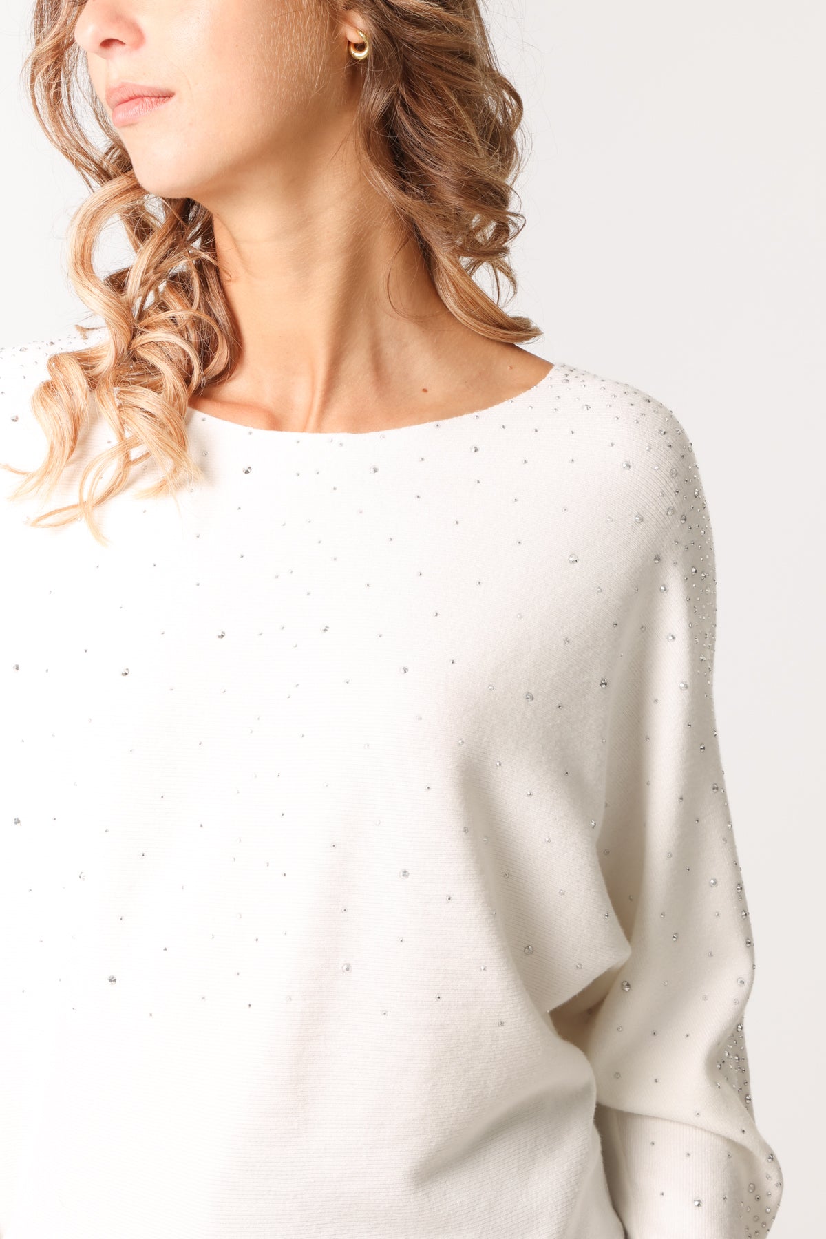 Diamante Embellished Batwing Jumper