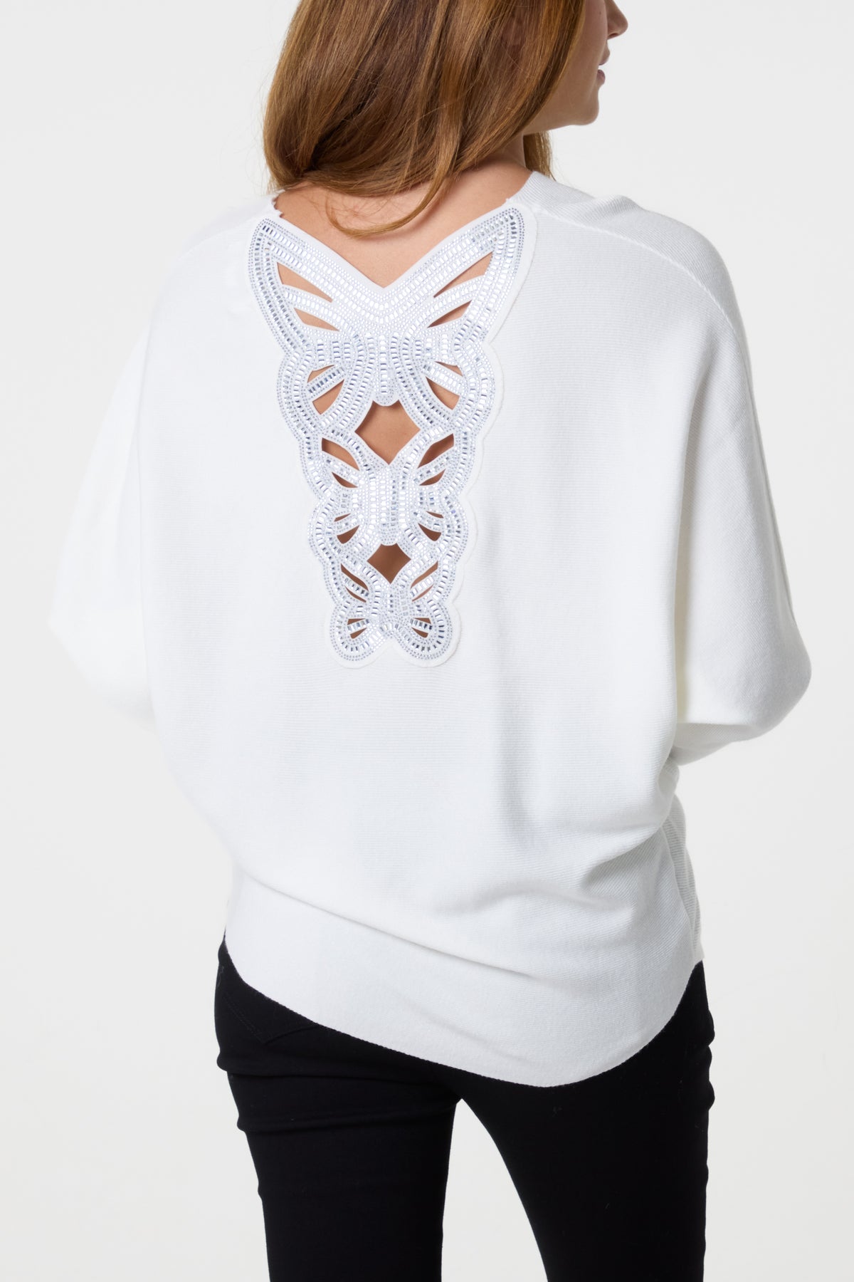 Diamante Butterfly Back Knit Jumper