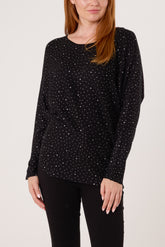 Diamante Embellished Knit Top