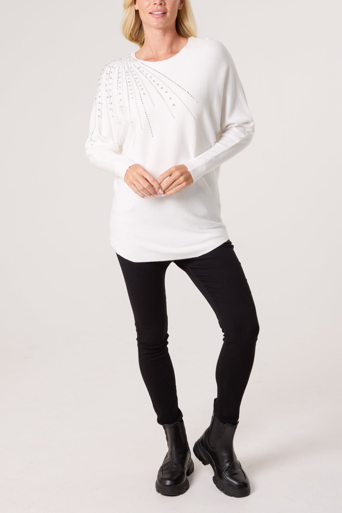 Diamante Embellished Shoulder Jumper