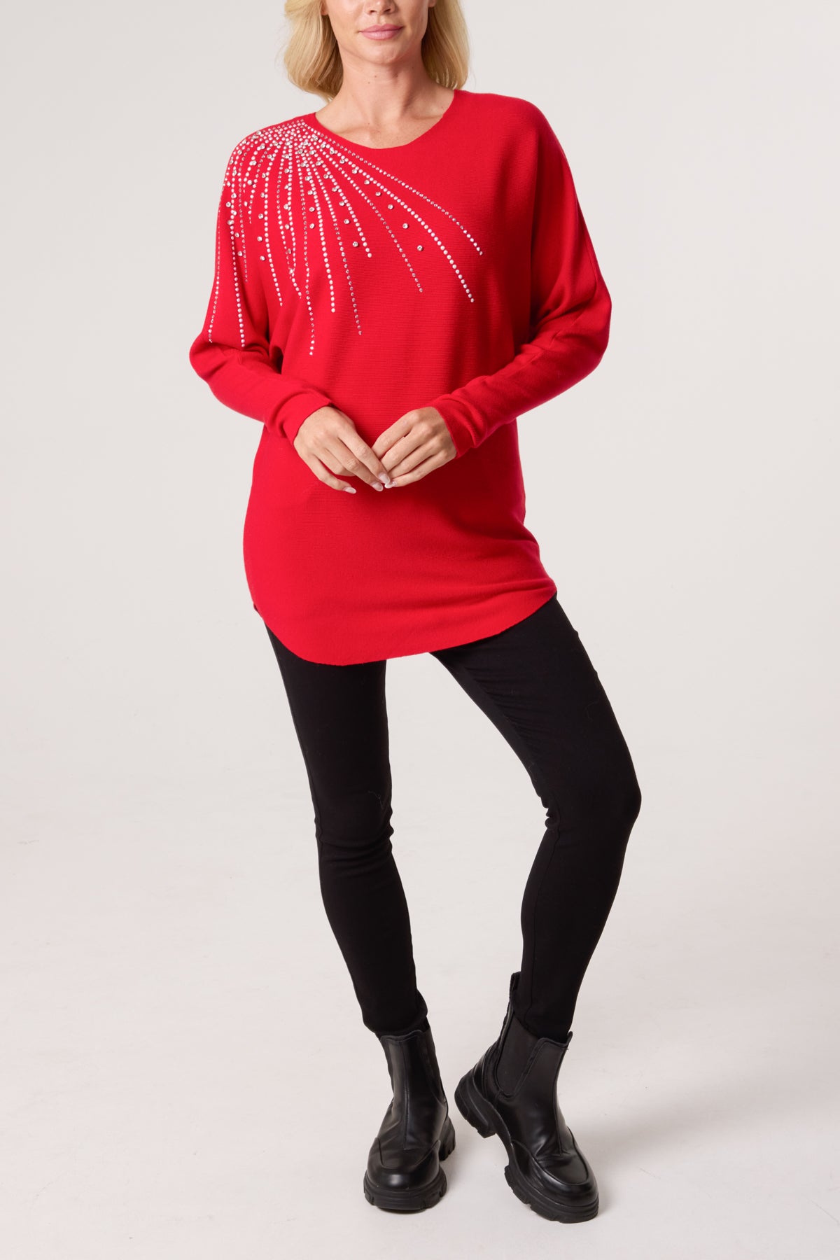 Diamante Embellished Shoulder Jumper