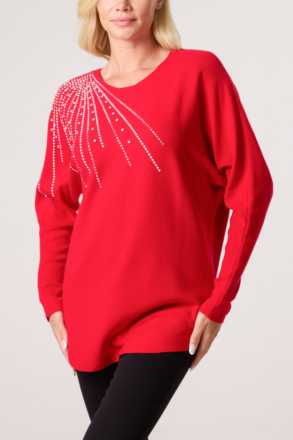Diamante Embellished Shoulder Jumper