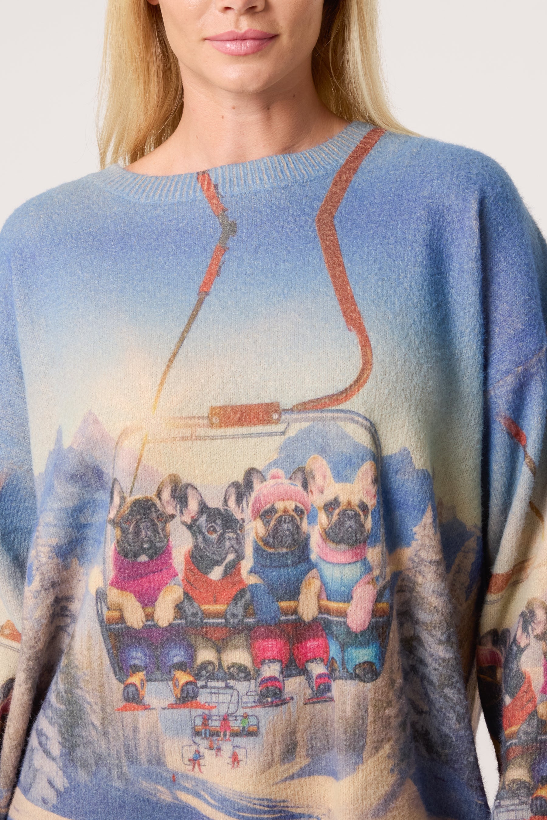 Ski Lift French Bulldog Knit Jumper