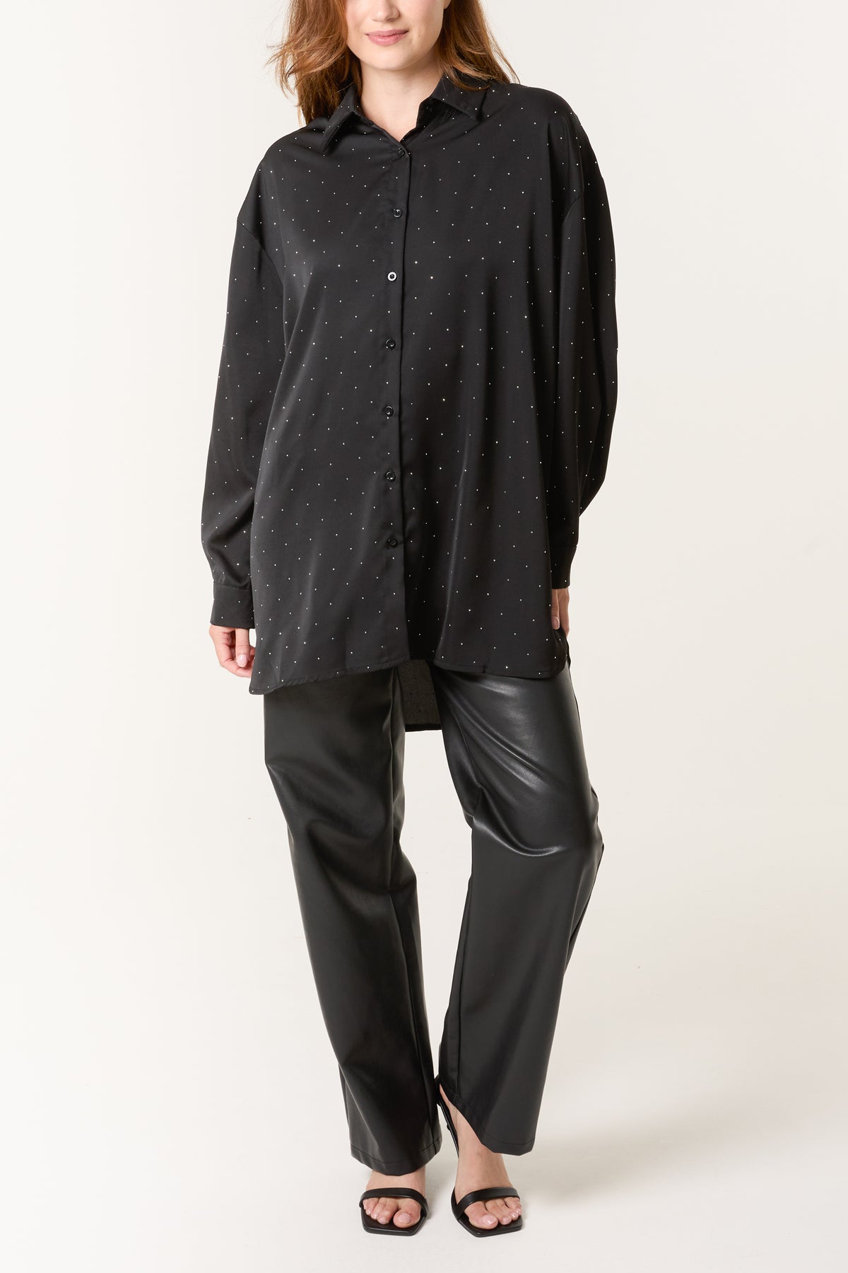 Diamante Embellished Long Sleeve Shirt