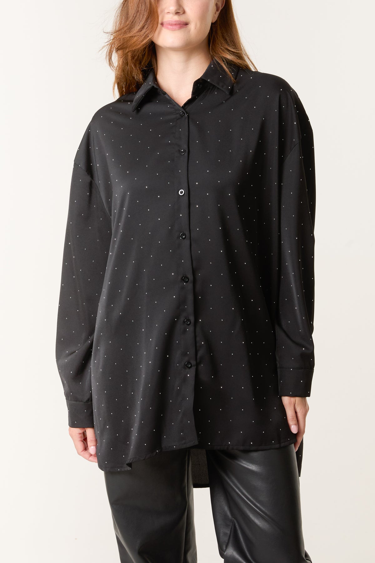 Diamante Embellished Long Sleeve Shirt