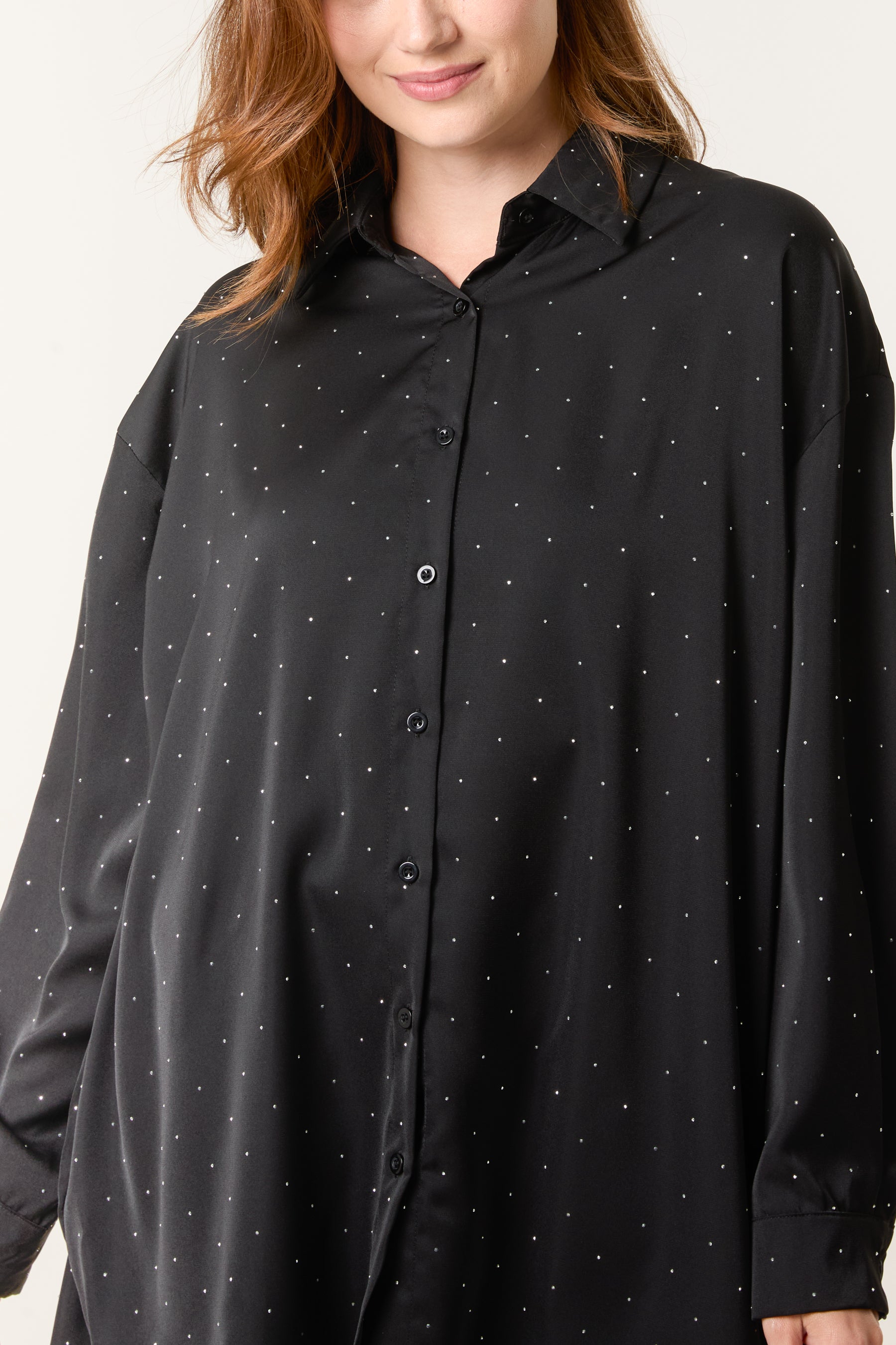 Diamante Embellished Long Sleeve Shirt