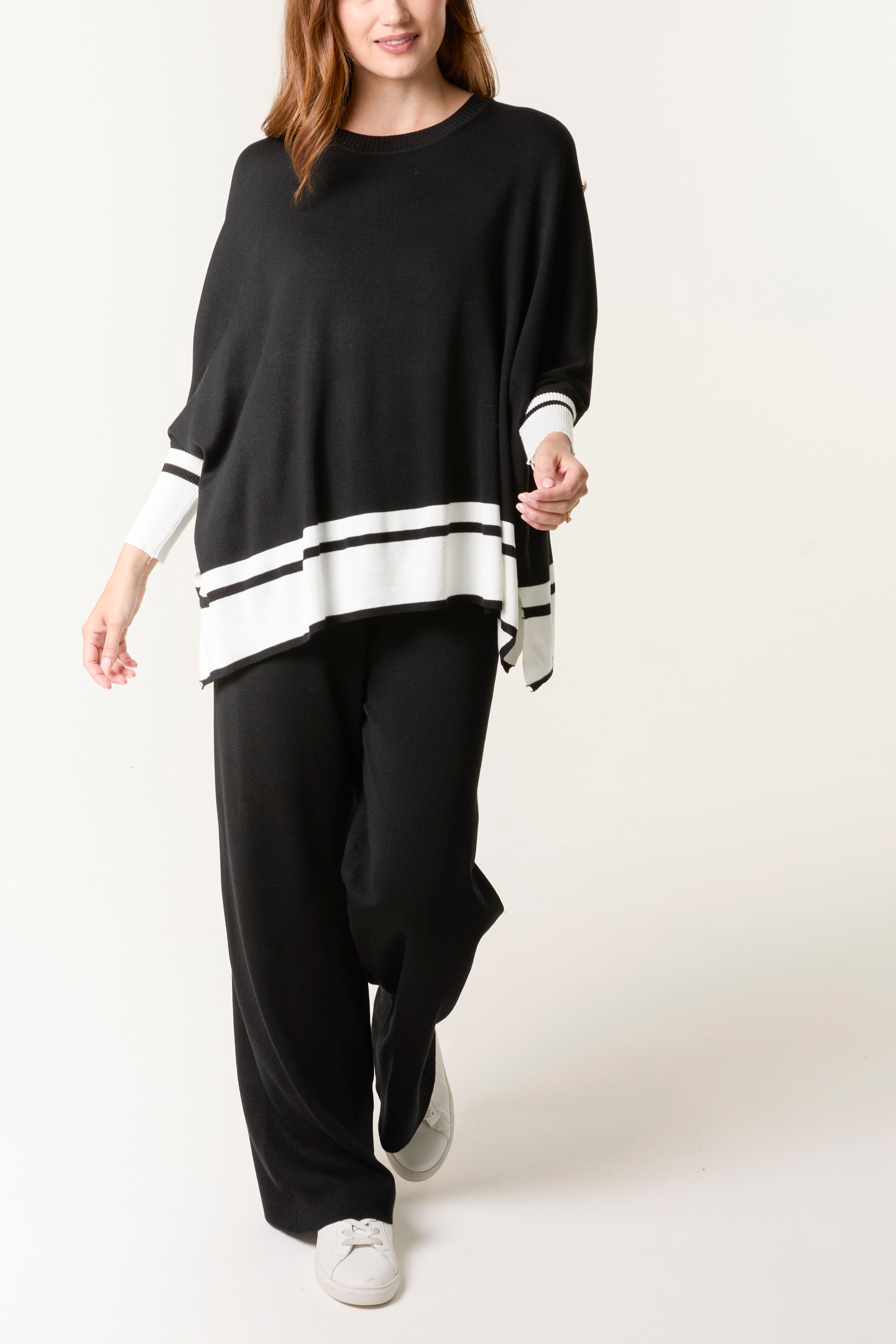 Button Sleeve Border Edge Co-Ord Set