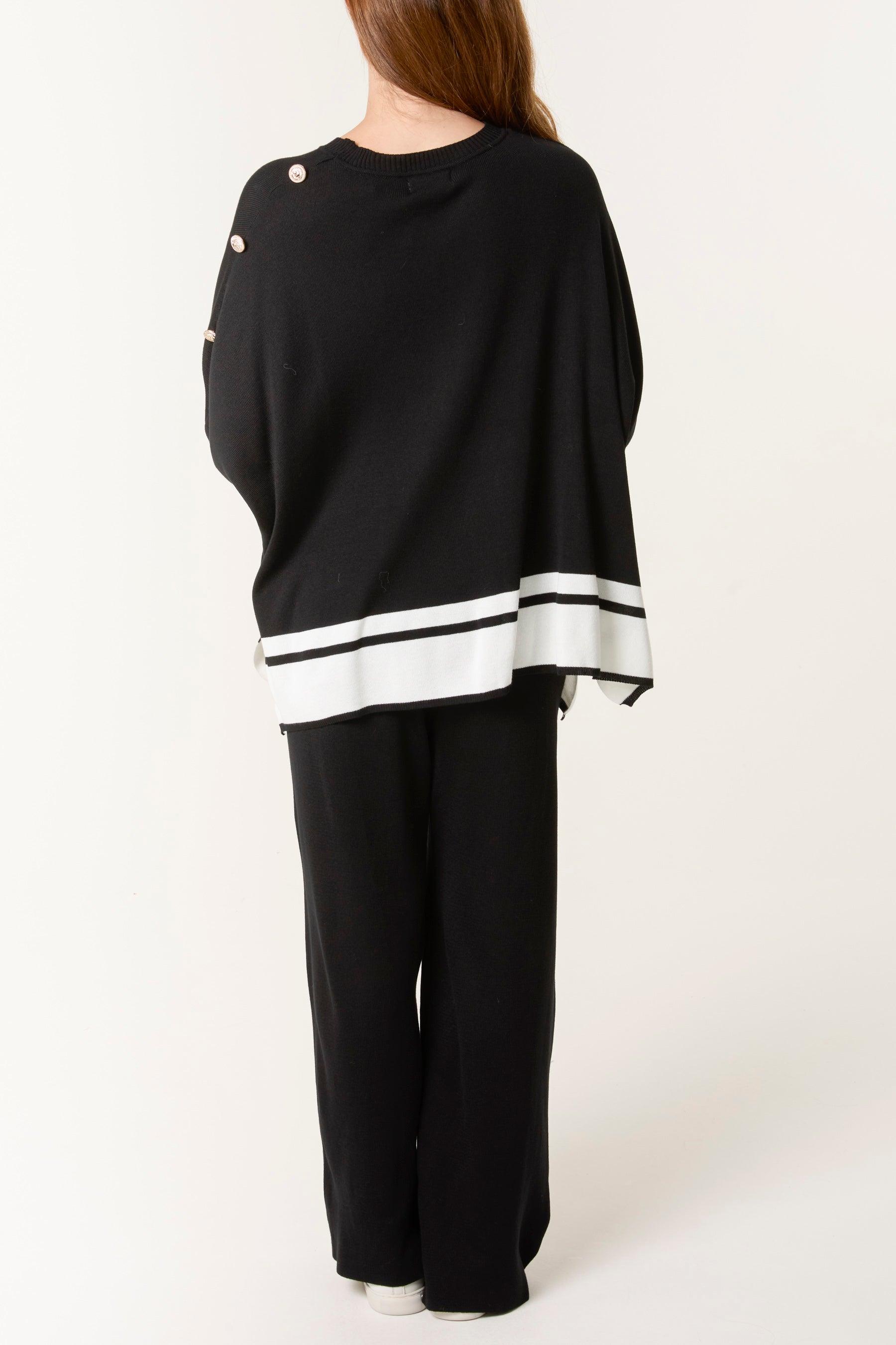 Button Sleeve Border Edge Co-Ord Set