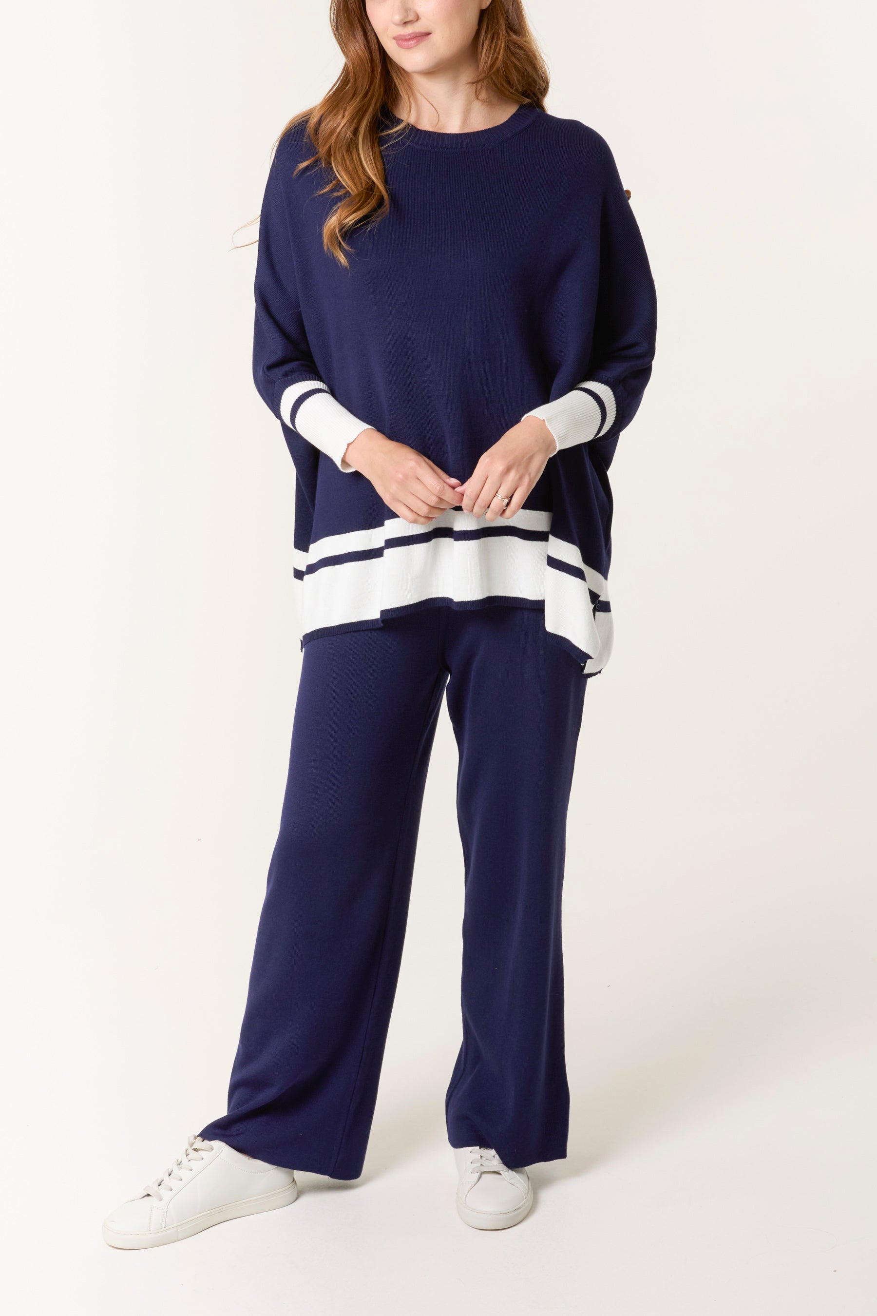 Button Sleeve Border Edge Co-Ord Set