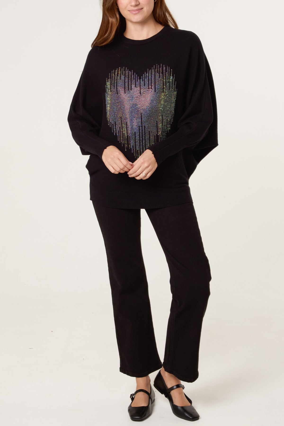 Embellished Heart Design Jumper