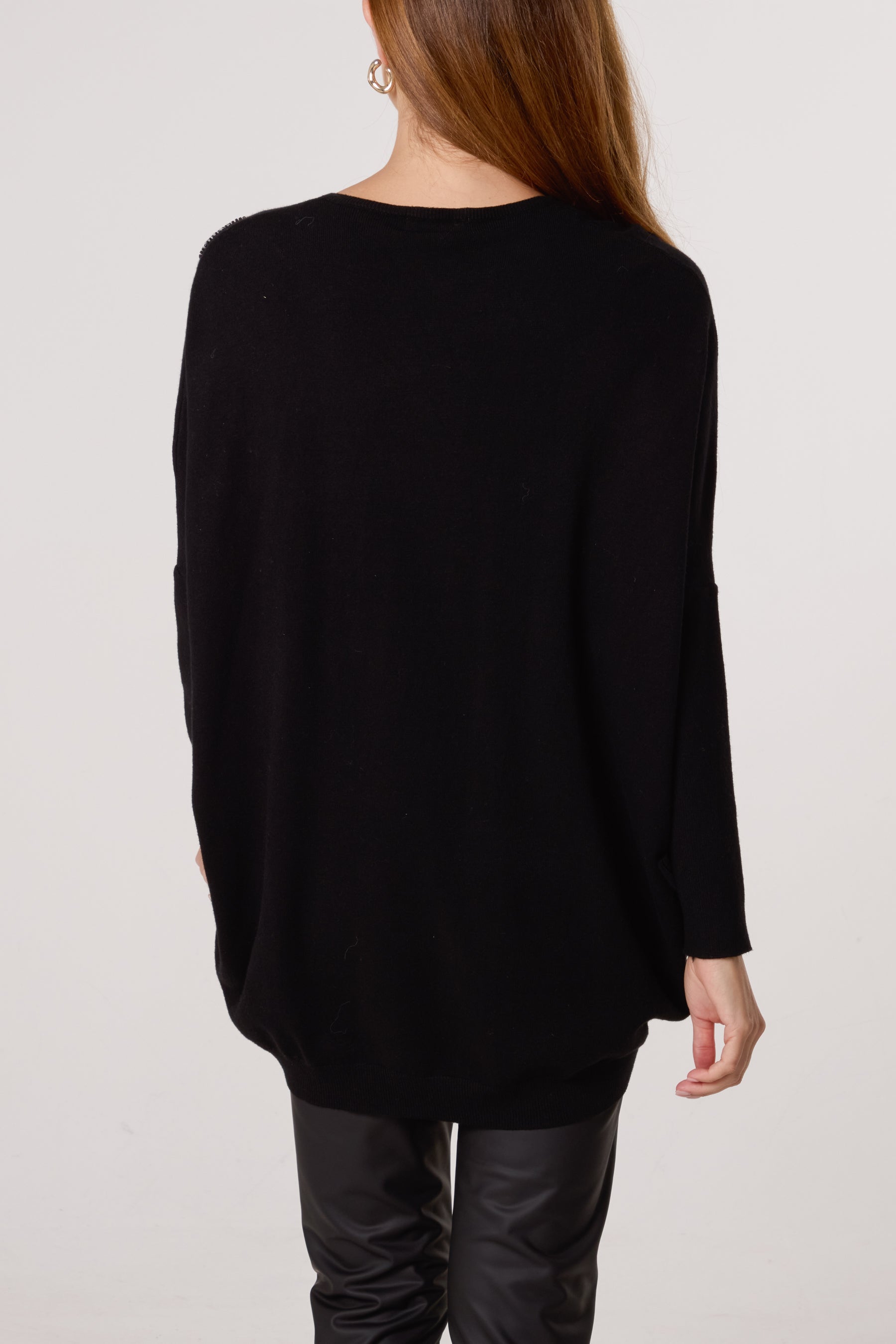 Embellished Flowers V-Neck Jumper