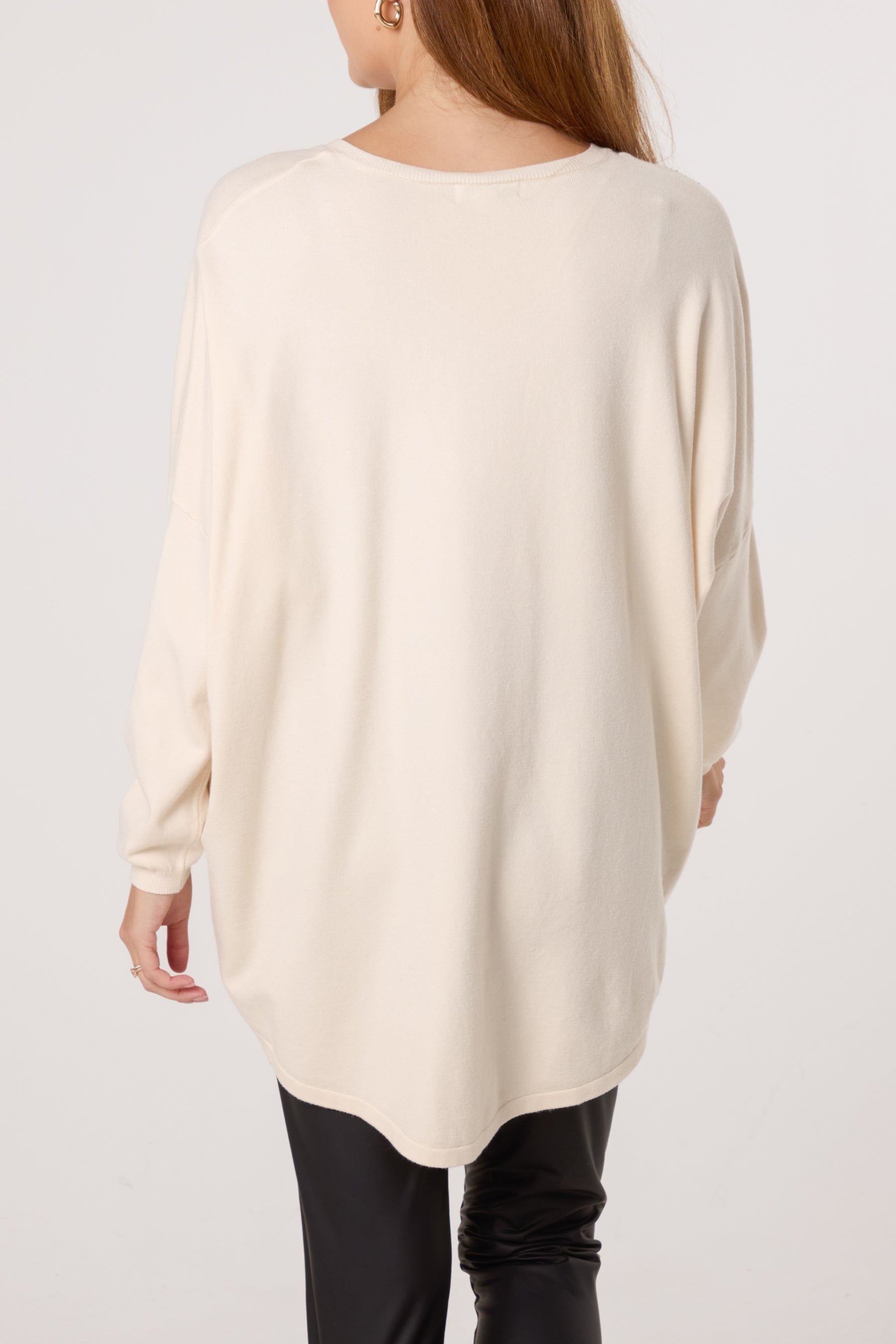 Diamante Heart Flowers V-Neck Jumper