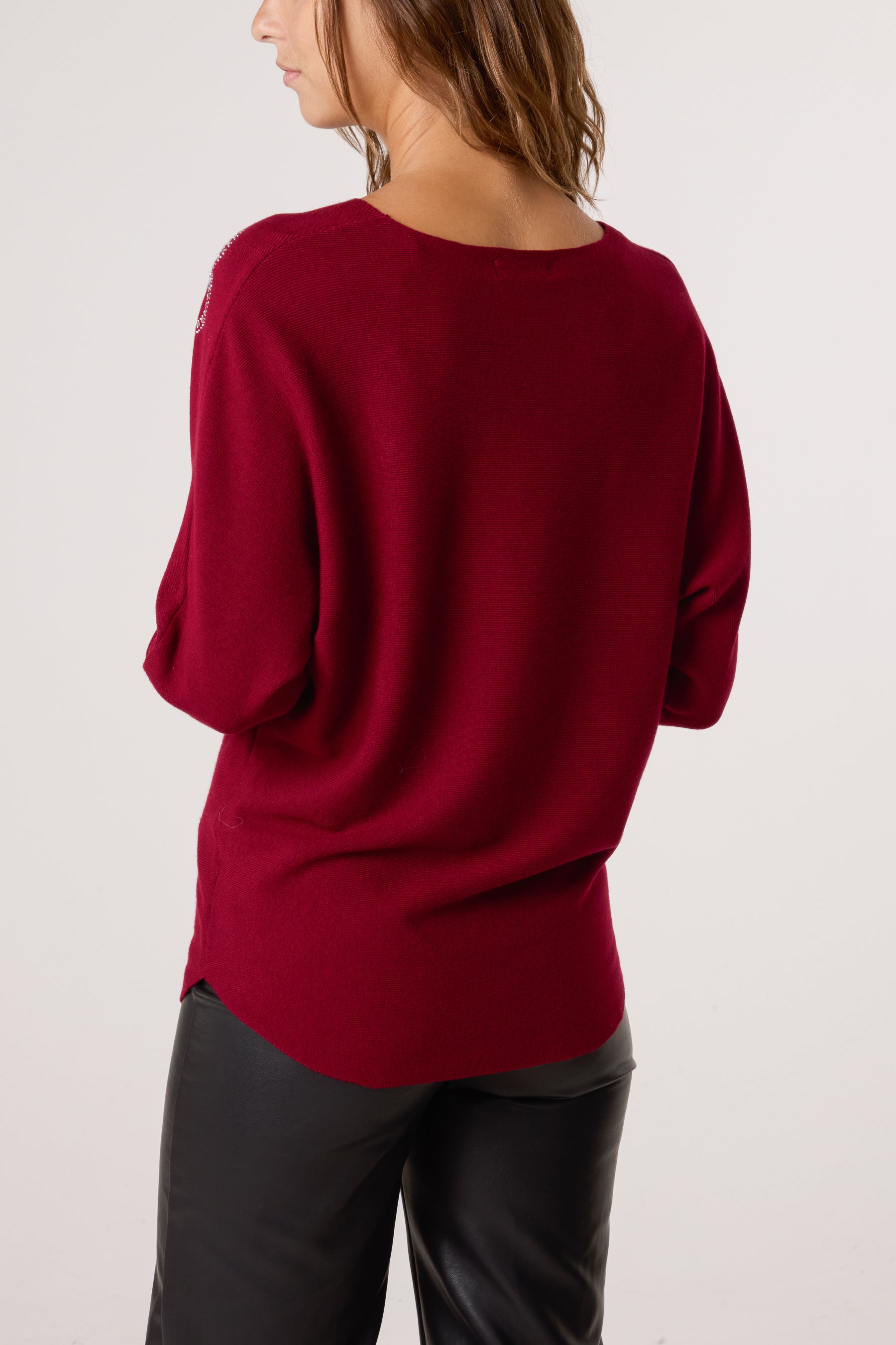 Sequin Heart Fine Knit Jumper