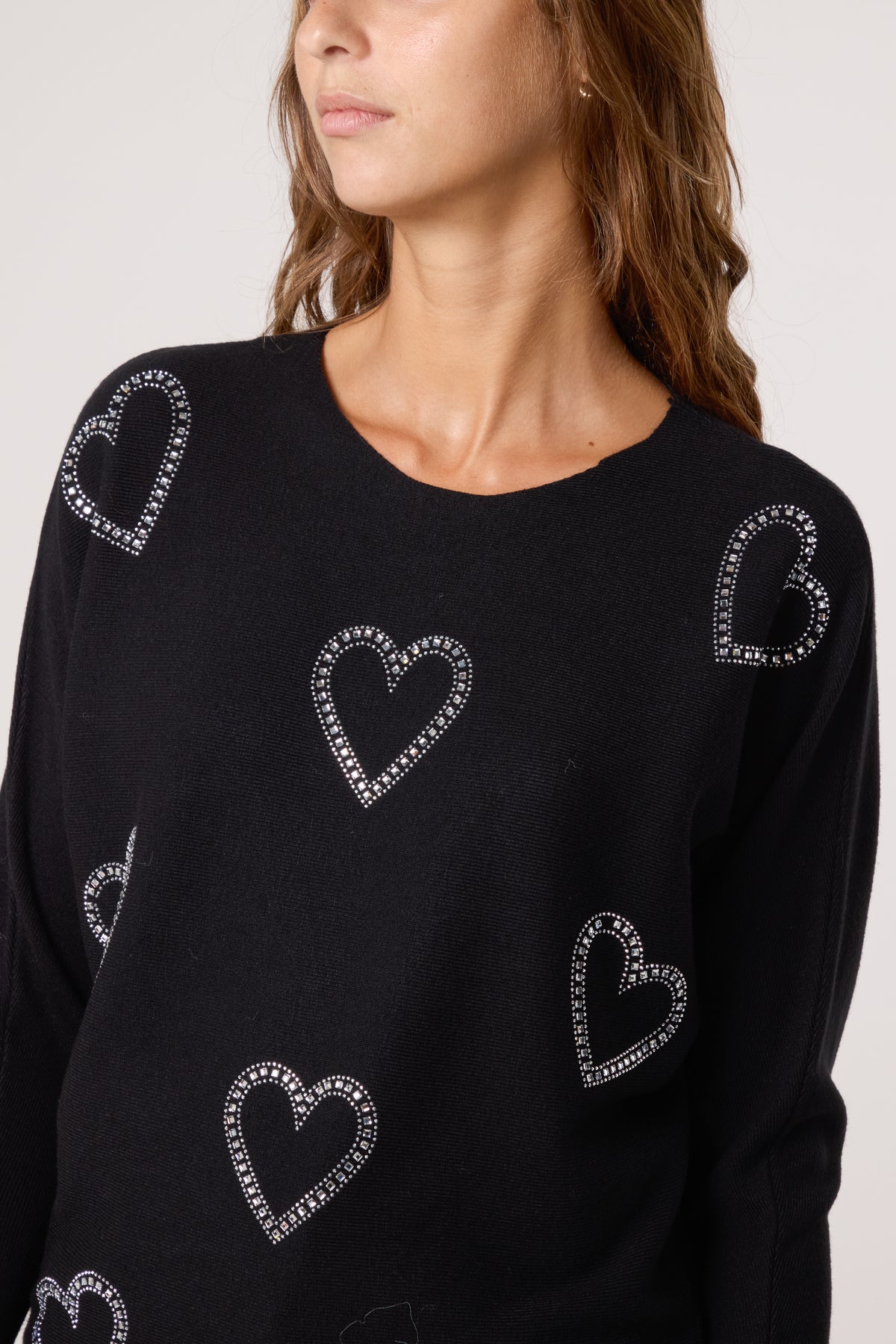 Sequin Heart Fine Knit Jumper