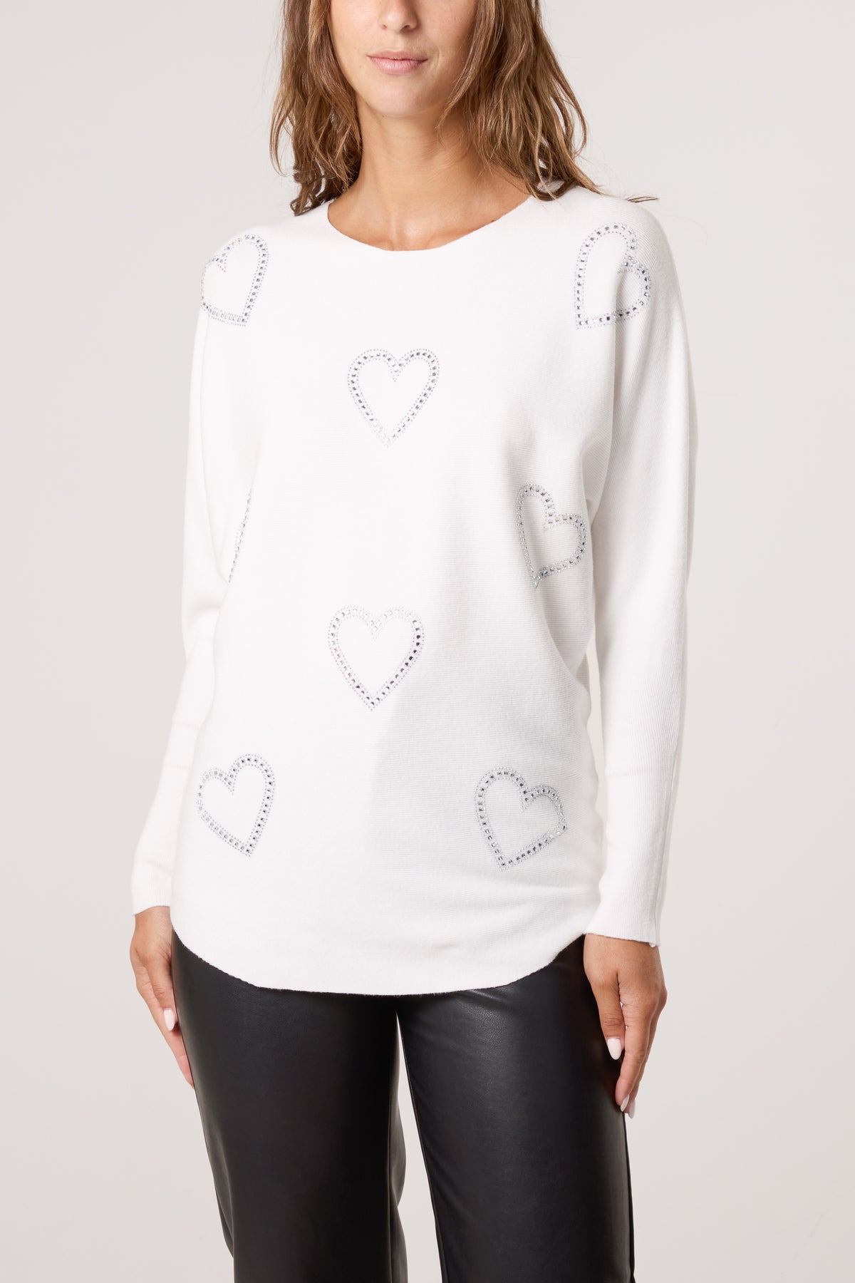 Sequin Heart Fine Knit Jumper