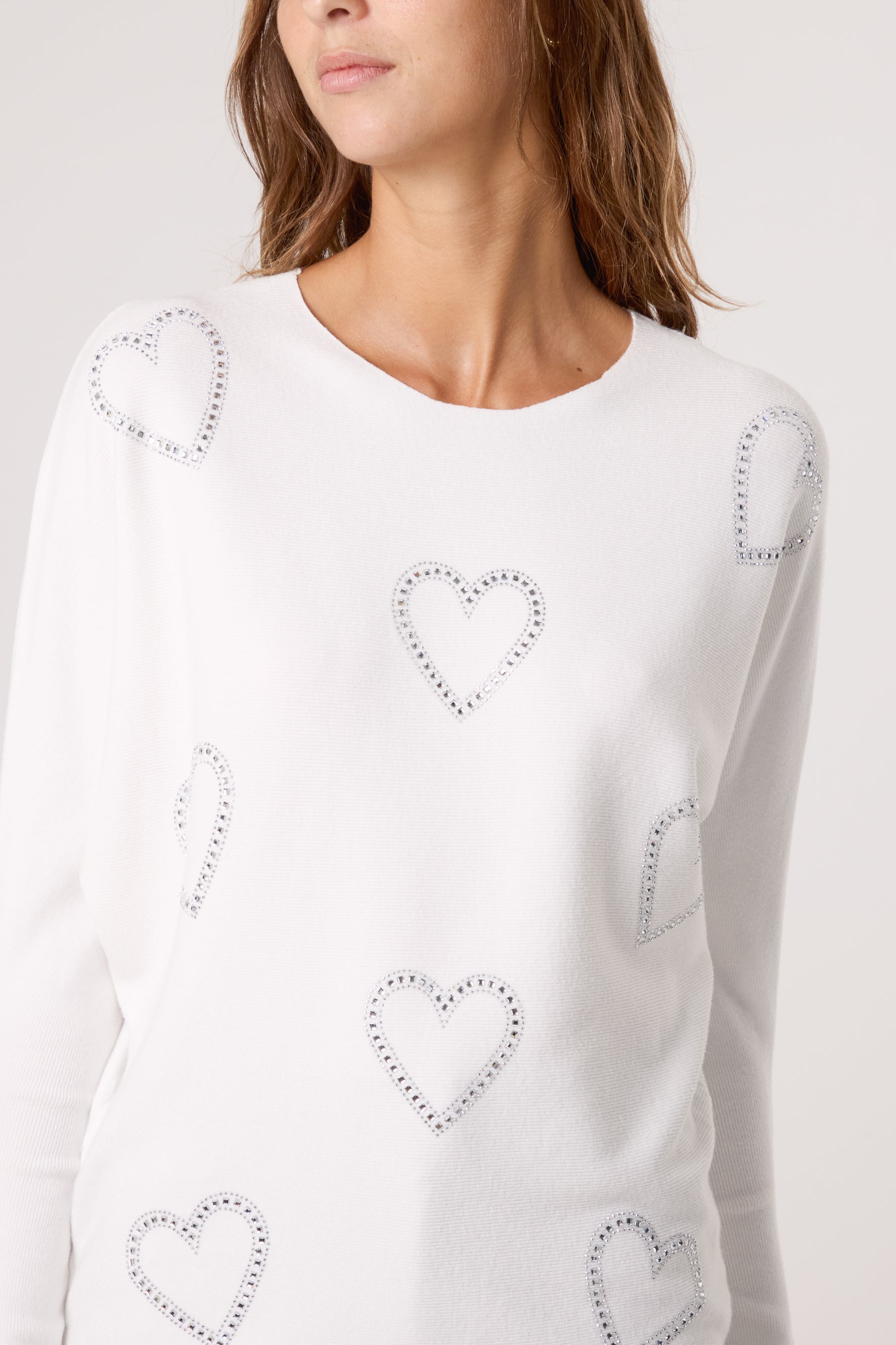 Sequin Heart Fine Knit Jumper