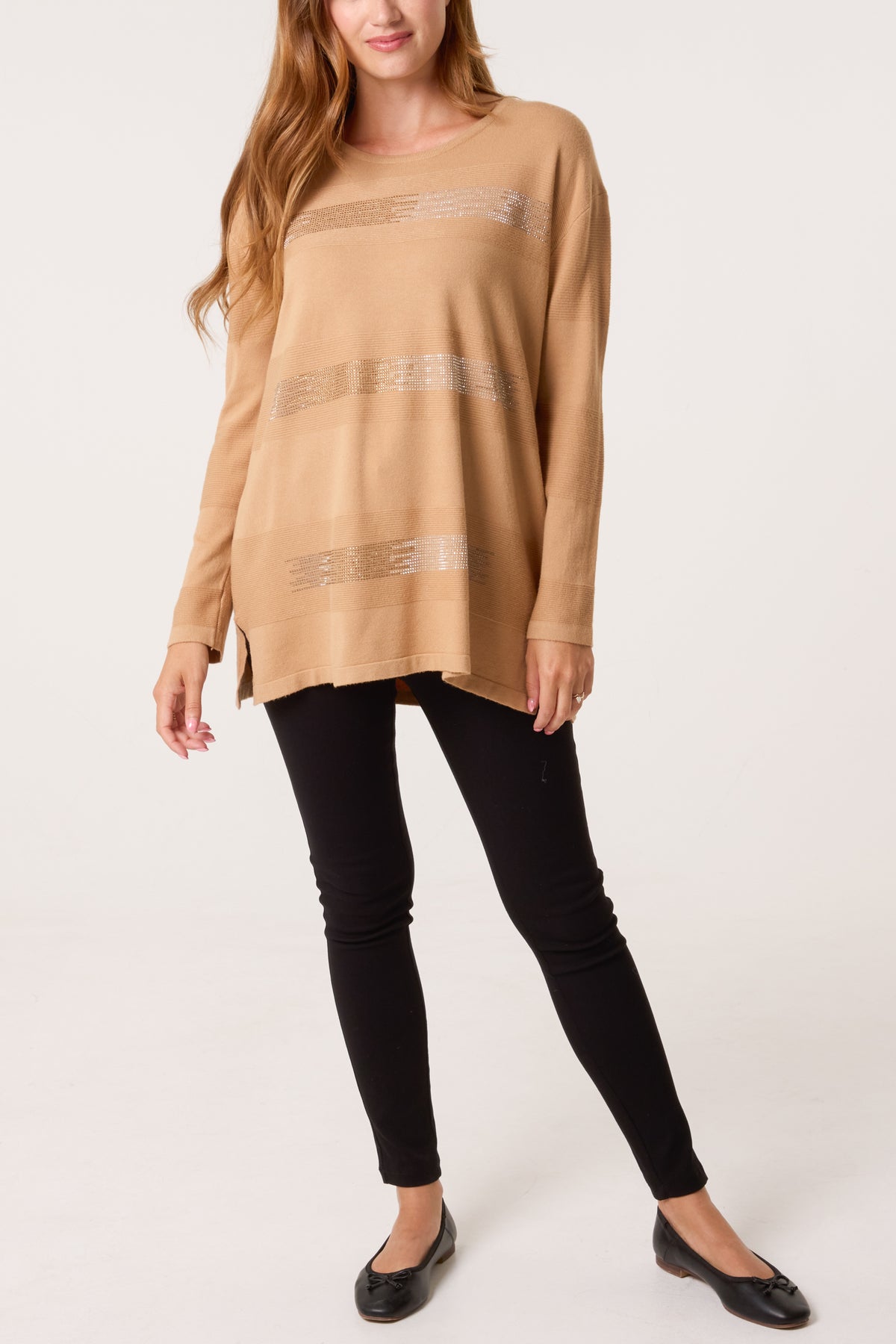 Diamante Blocks Fine Knit Jumper