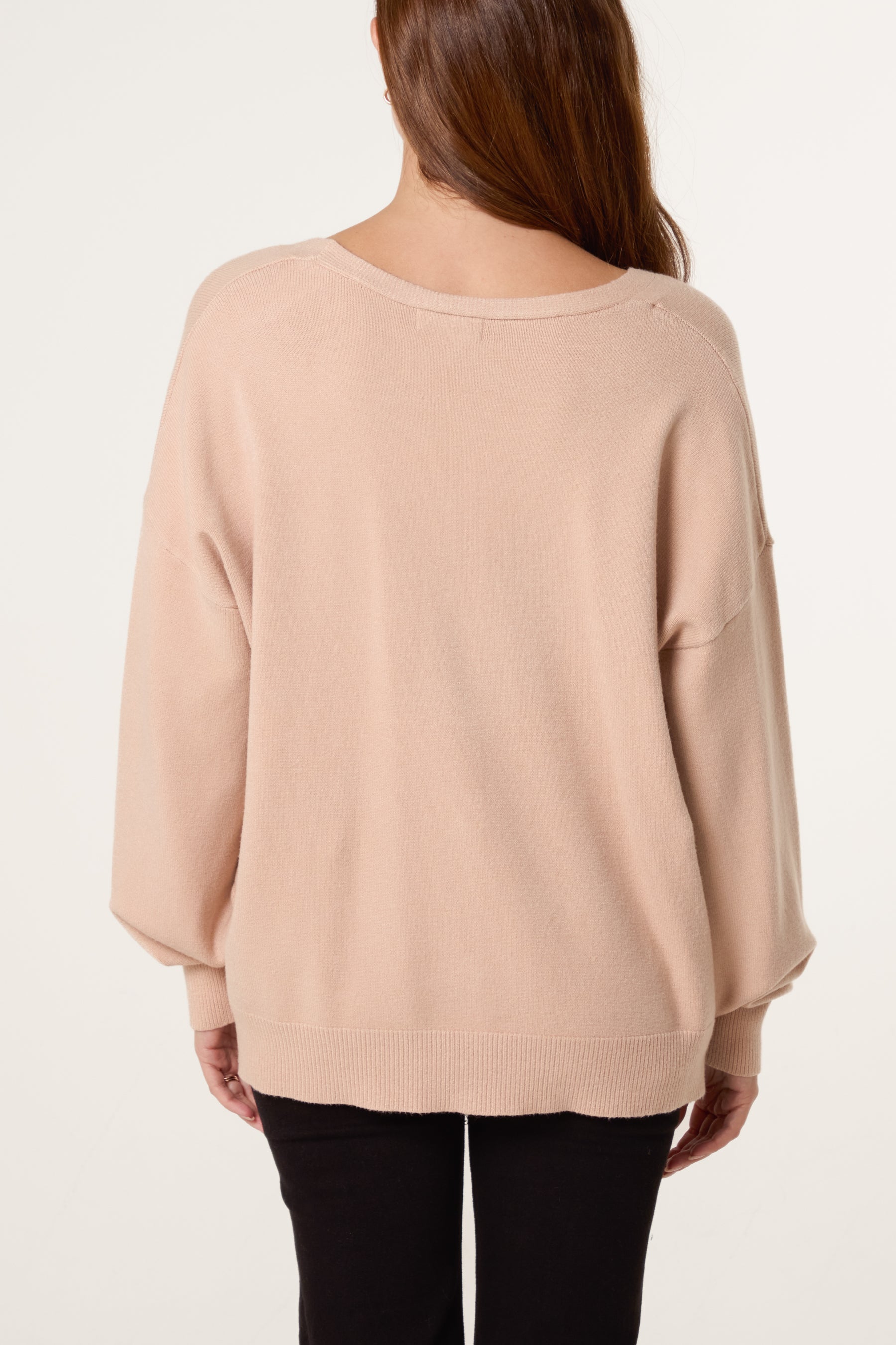 Gold & Jewelled Button V-Neck Cardigan