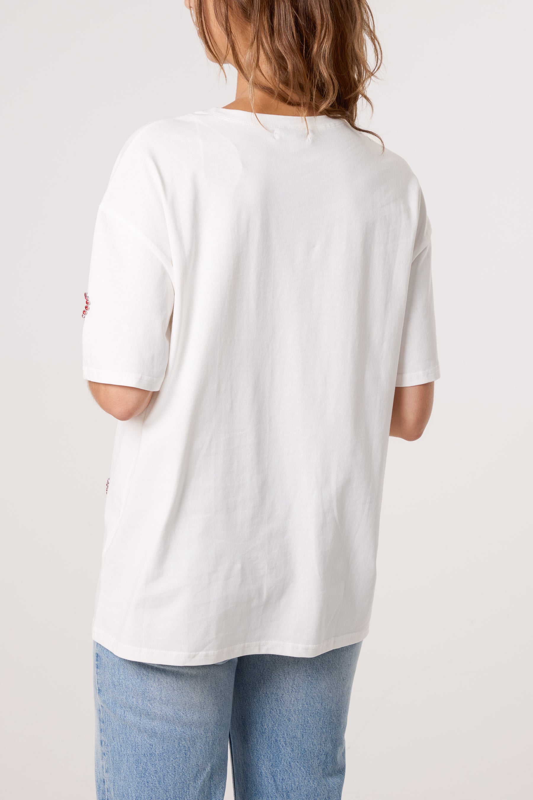 Embellished Hearts Cotton T-Shirt